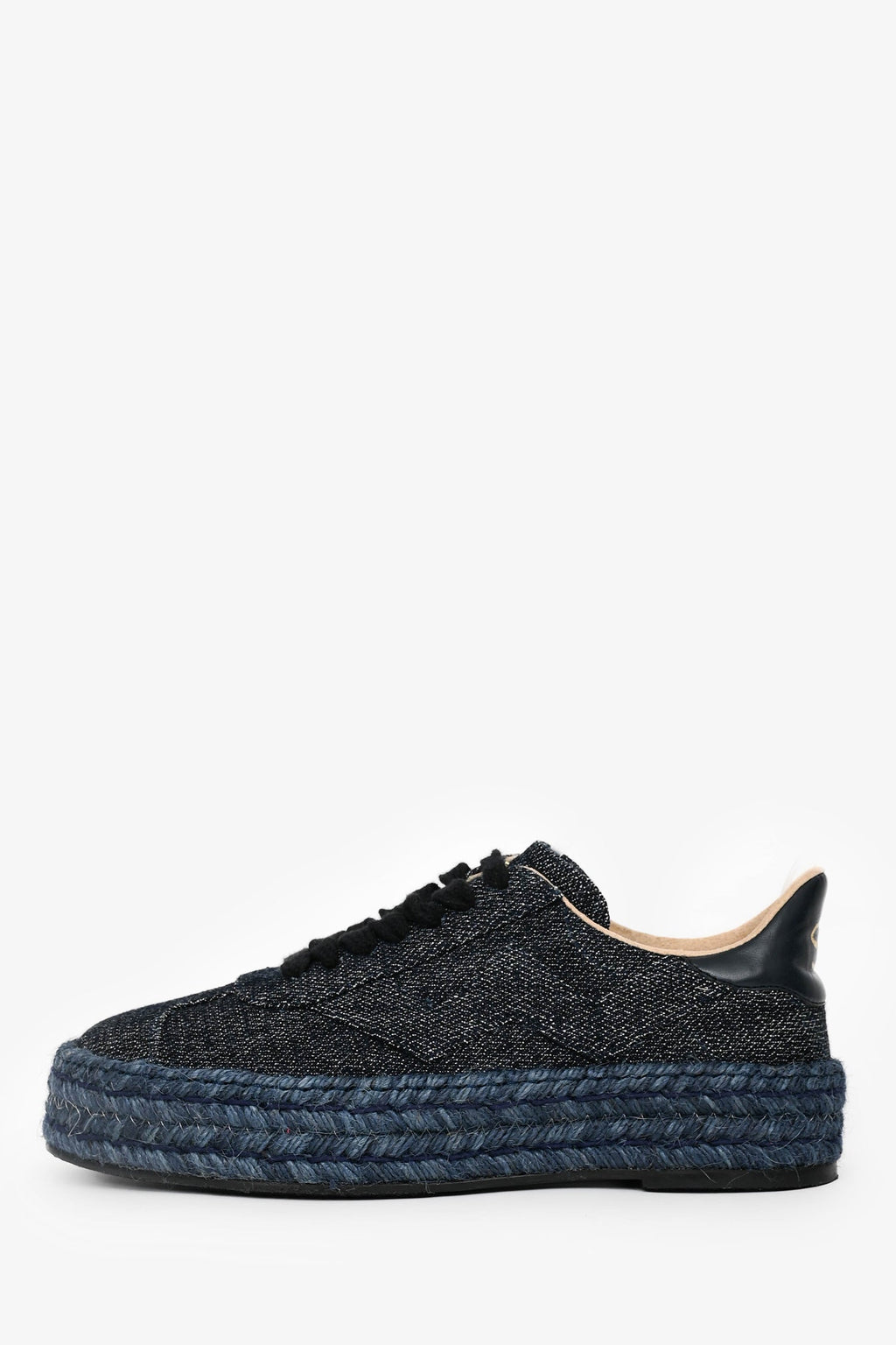 Stuart Weitzman DarDenim Lace-Up Espadrille Platform Sneakers Size 7.5