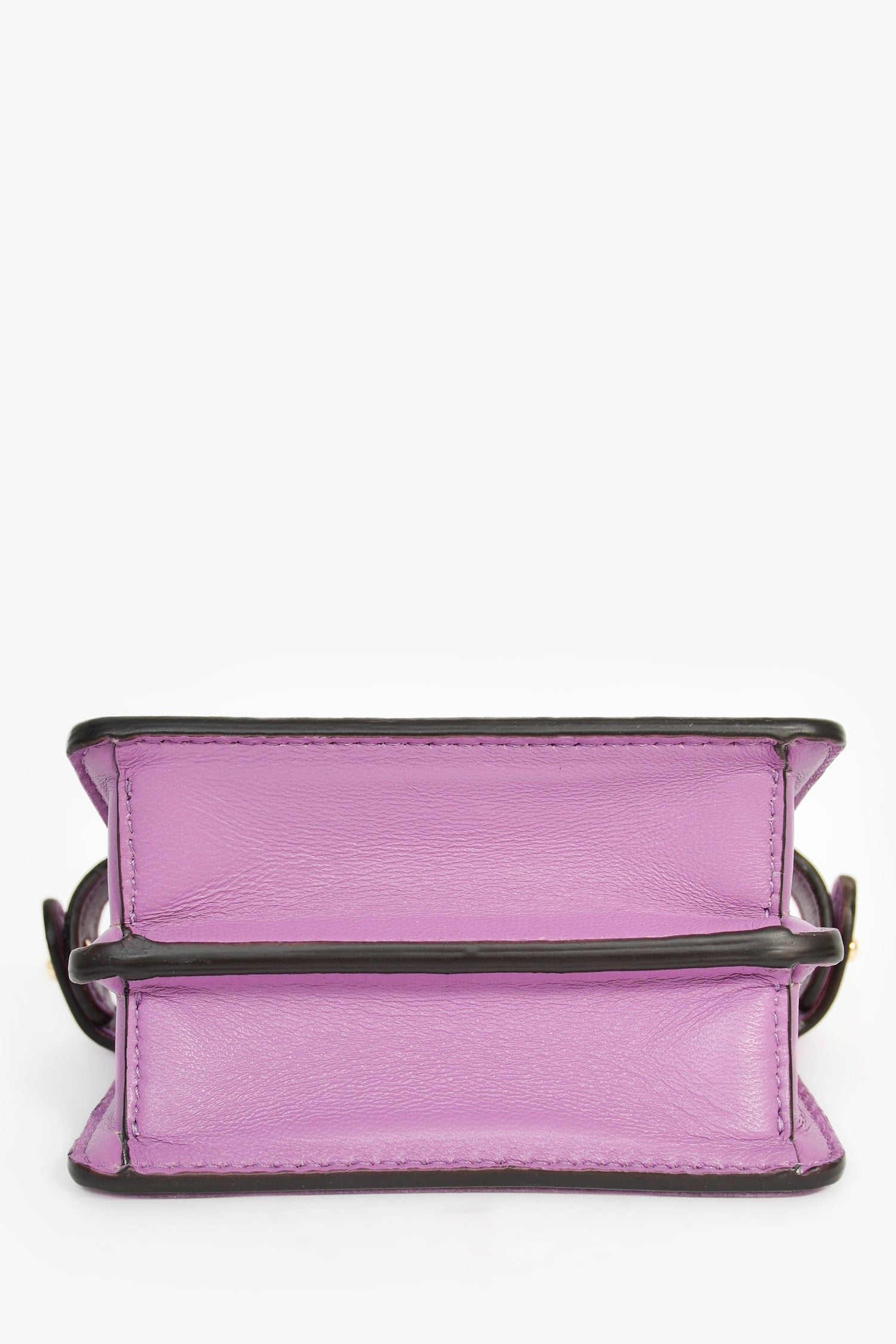Fendi Purple Lamb Leather Nano Peekaboo Top Handle Bag With Strap
