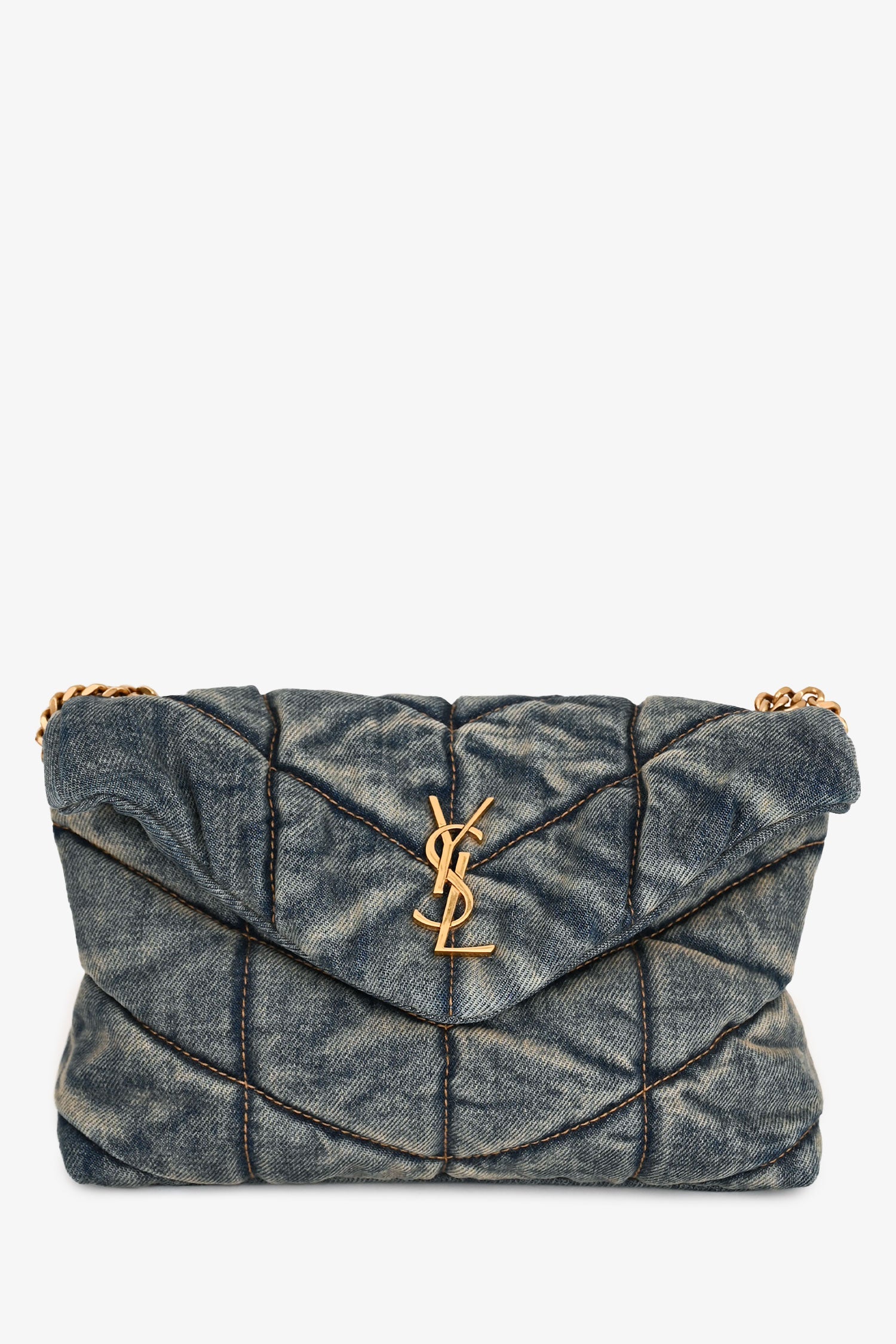 Saint Laurent 2020 Blue Denim Small LouLou Flap Bag