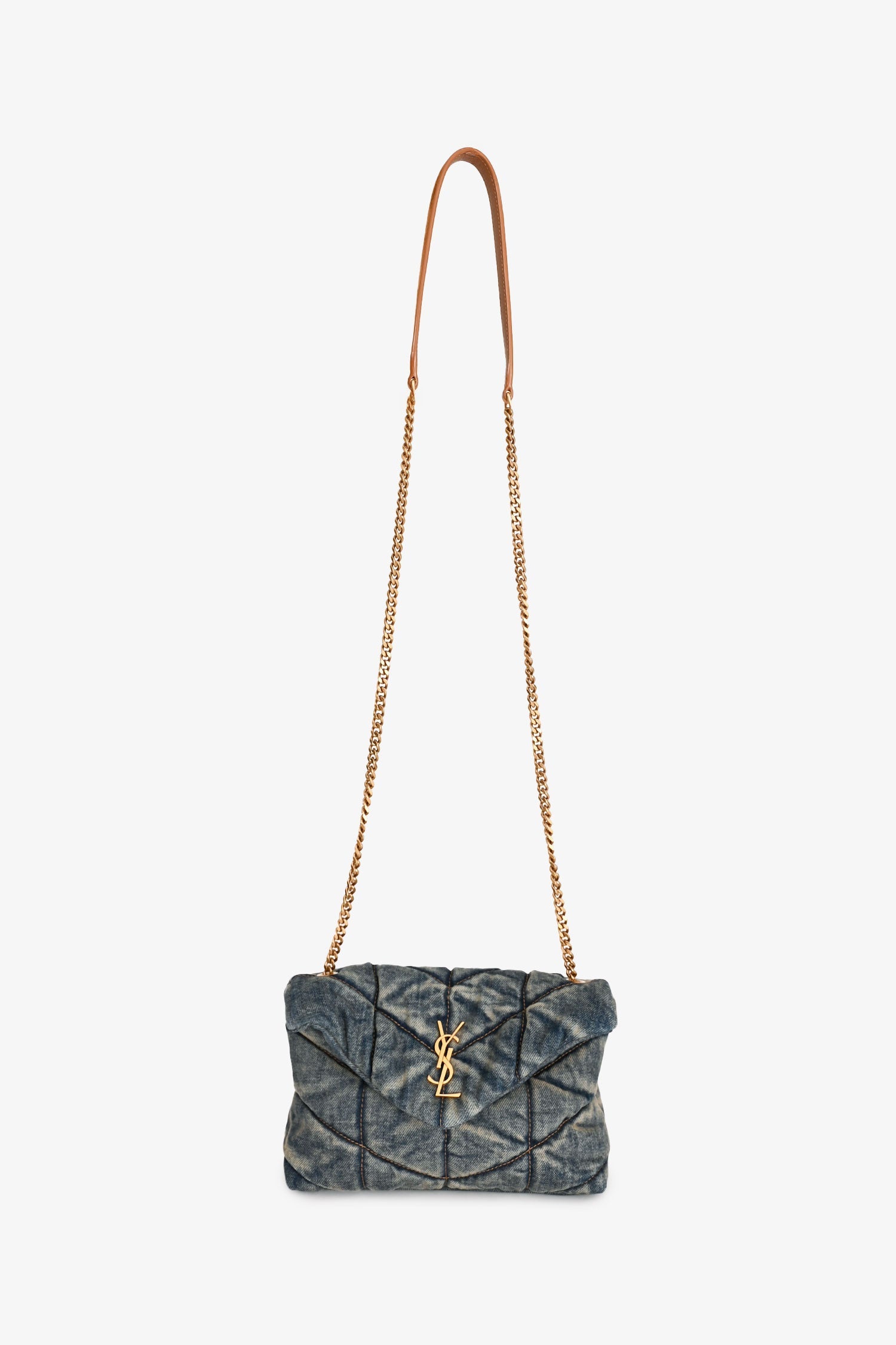 Saint Laurent 2020 Blue Denim Small LouLou Flap Bag