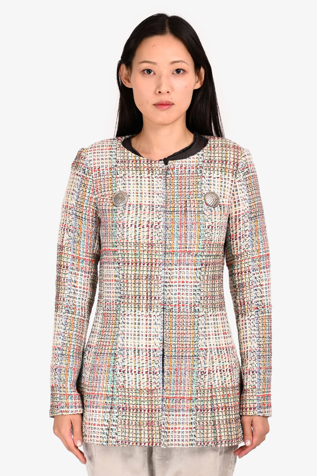 Pre-Loved Chanel™ 2017 Multicolour Tweed 'Cuba Lesage' Jacket Size 40