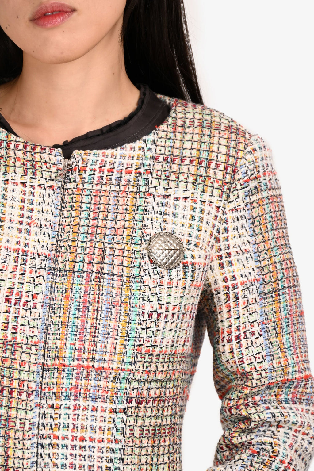 Pre-Loved Chanel™ 2017 Multicolour Tweed 'Cuba Lesage' Jacket Size 40