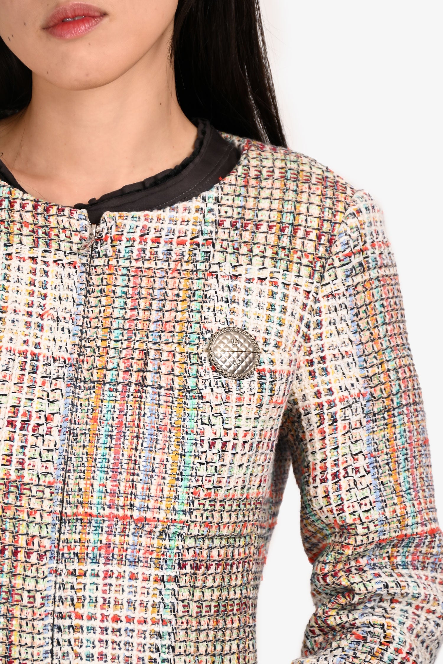 Pre-Loved Chanel™ 2017 Multicolour Tweed 'Cuba Lesage' Jacket Size 40