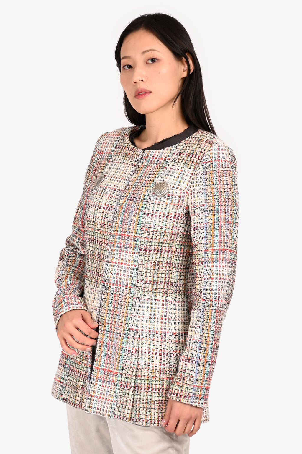 Pre-Loved Chanel™ 2017 Multicolour Tweed 'Cuba Lesage' Jacket Size 40