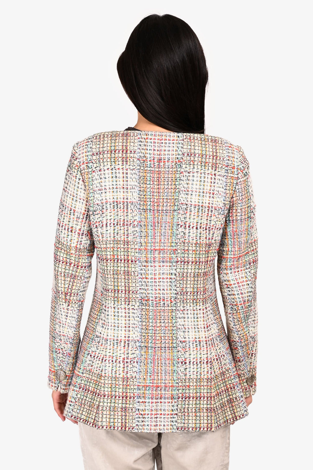 Pre-Loved Chanel™ 2017 Multicolour Tweed 'Cuba Lesage' Jacket Size 40