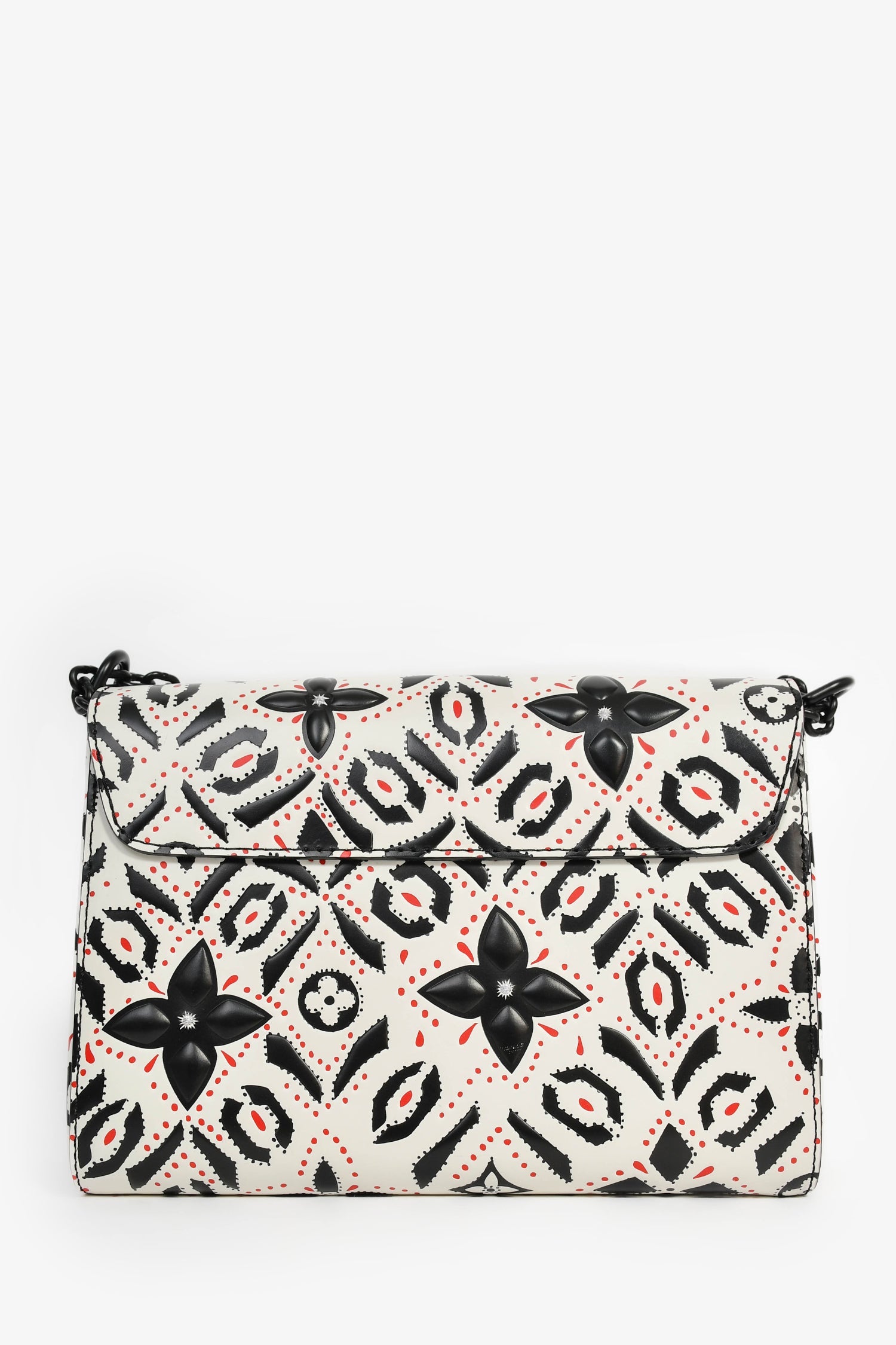 Louis Vuitton 2015 White/Black Graphic Printed Leather Twist MM Chain Bag