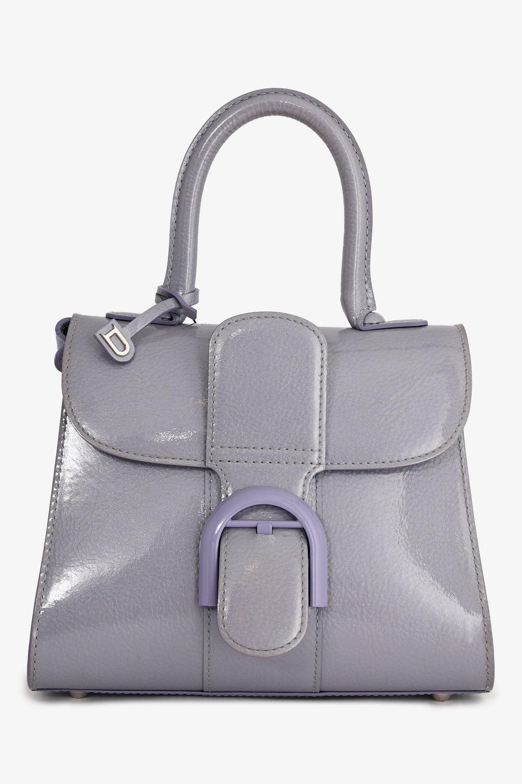 Delvaux Purple Patent Leather Mini Brilliant Bag with Strap