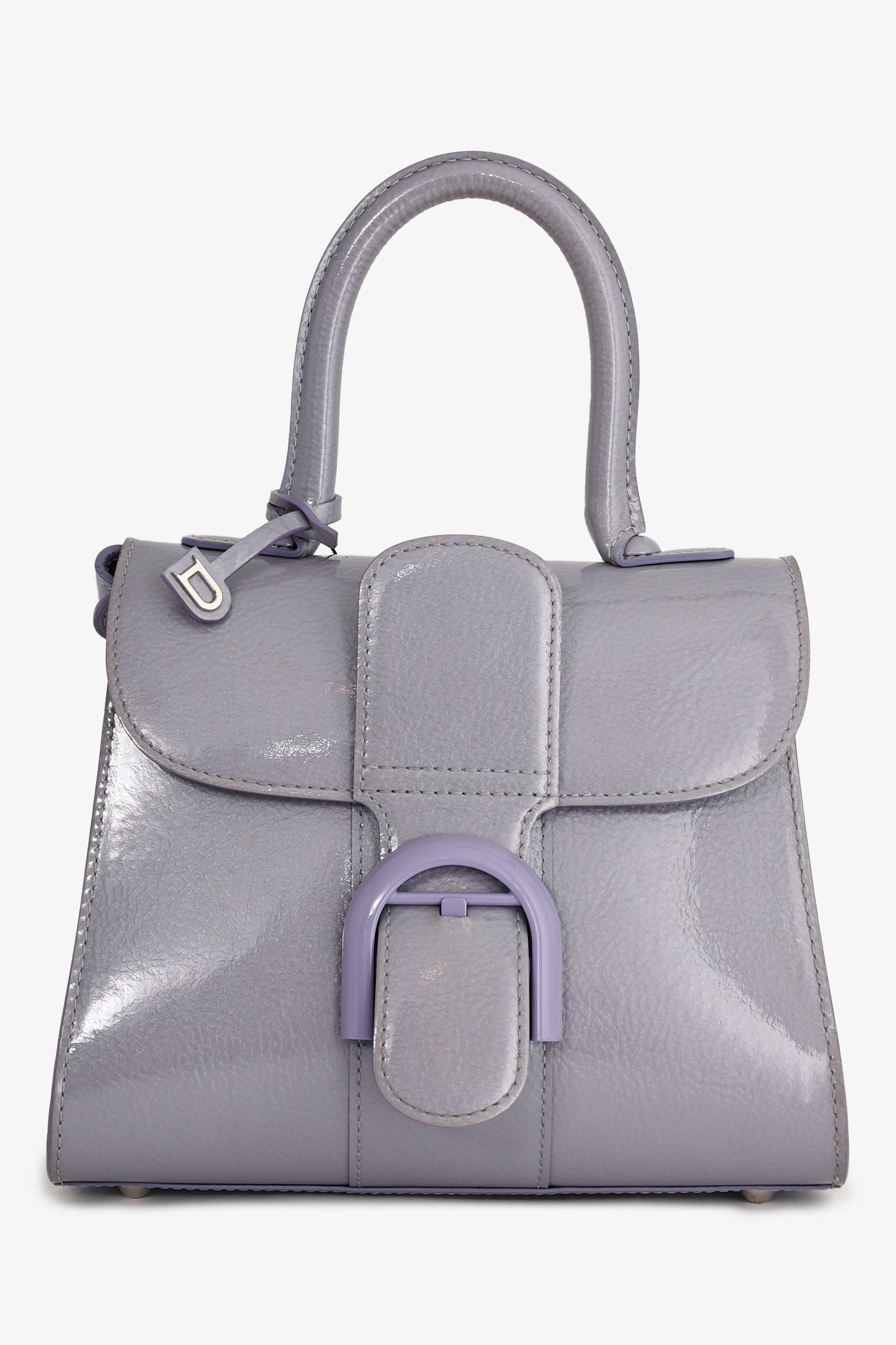 Delvaux Purple Patent Leather Mini Brilliant Bag with Strap