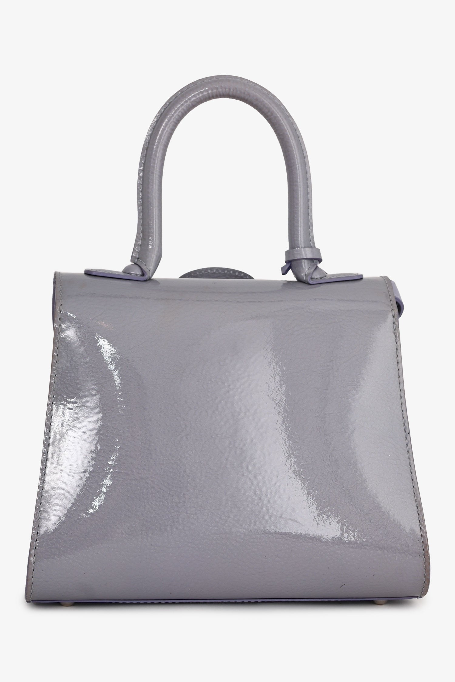 Delvaux Purple Patent Leather Mini Brilliant Bag with Strap