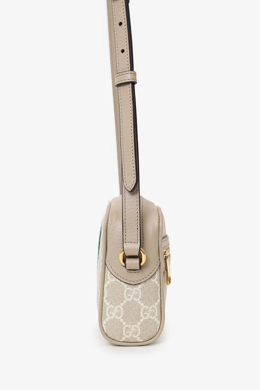 Gucci Beige GG Supreme Monogram Web Mini Ophidia Crossbody