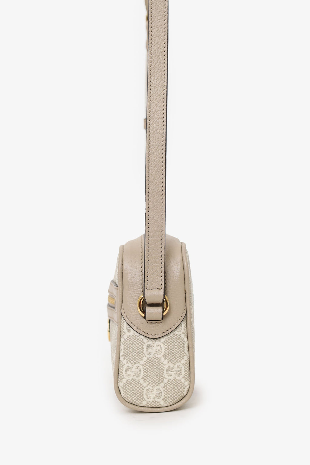 Gucci Beige GG Supreme Monogram Web Mini Ophidia Crossbody