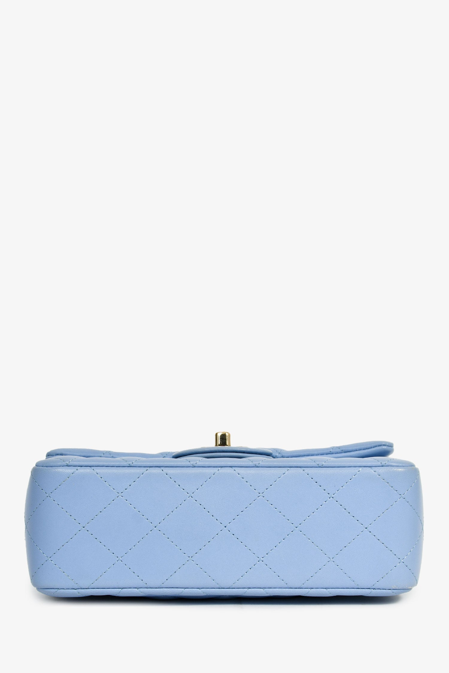 Pre-Loved Chanel™ 2020 Sky Blue Lambskin Mini Rectangle Flap Bag