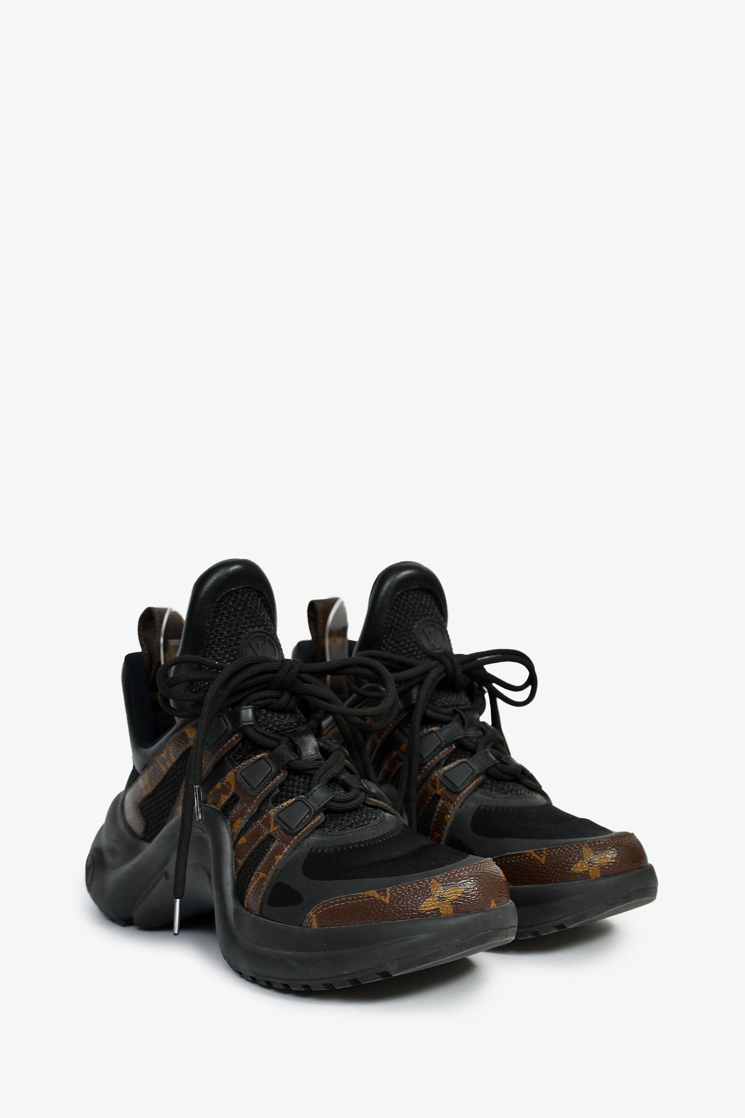Louis Vuitton Black/Brown Monogram 'Archlight' Sneakers Size 37.5