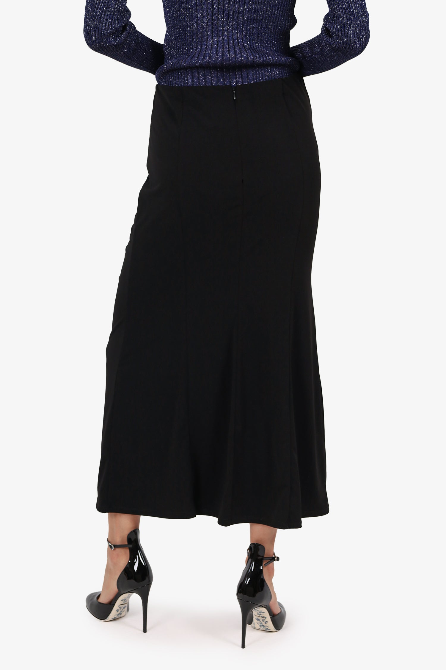 Cinq a Sept Black Ruched Pencil Skirt Size M