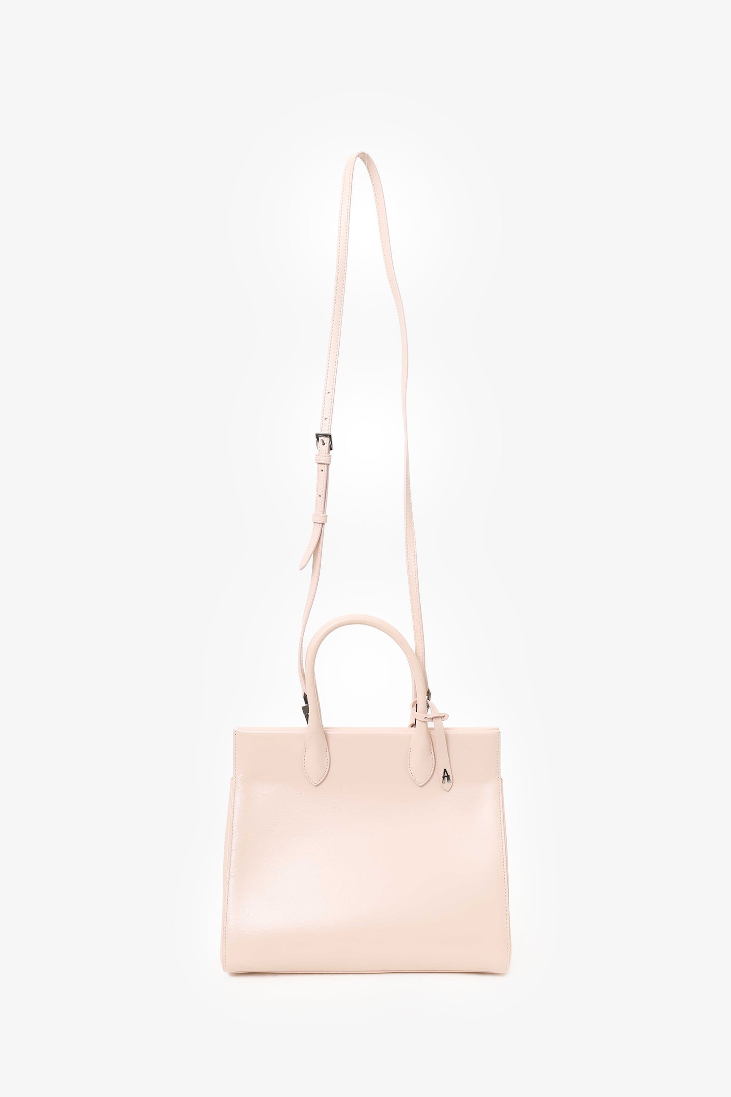 Alaïa Pink Leather Folded Top Handle With Strap