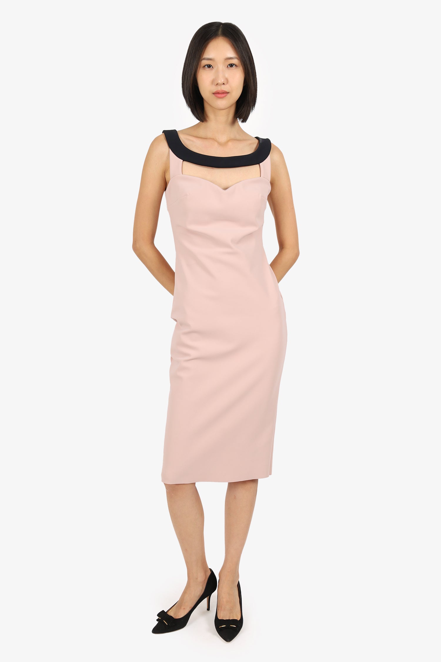 Chiara Boni La Petite Robe Pink/Black Sleeveless Dress Size 6