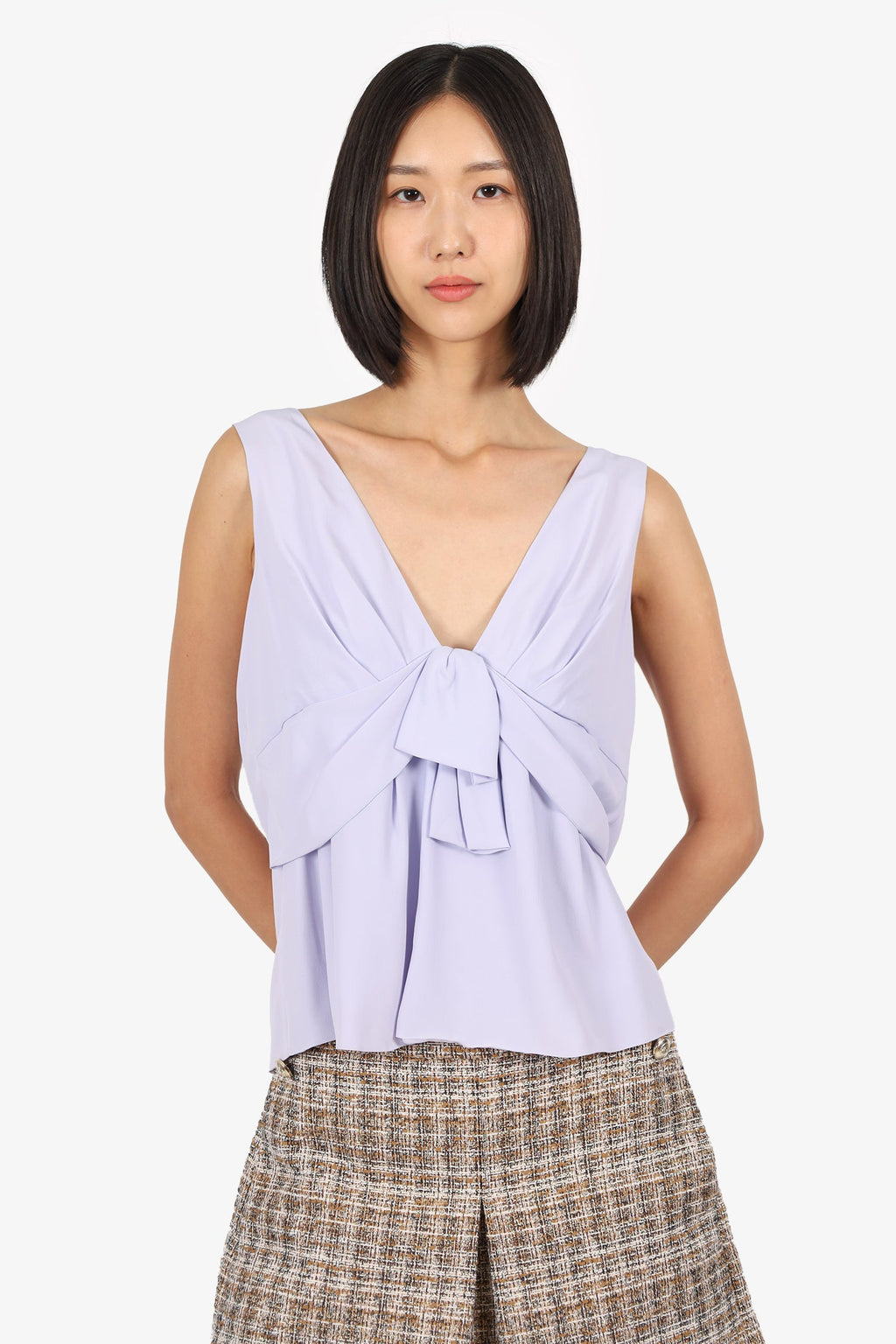 Valentino Purple Sleeveless Bow Top Size 14