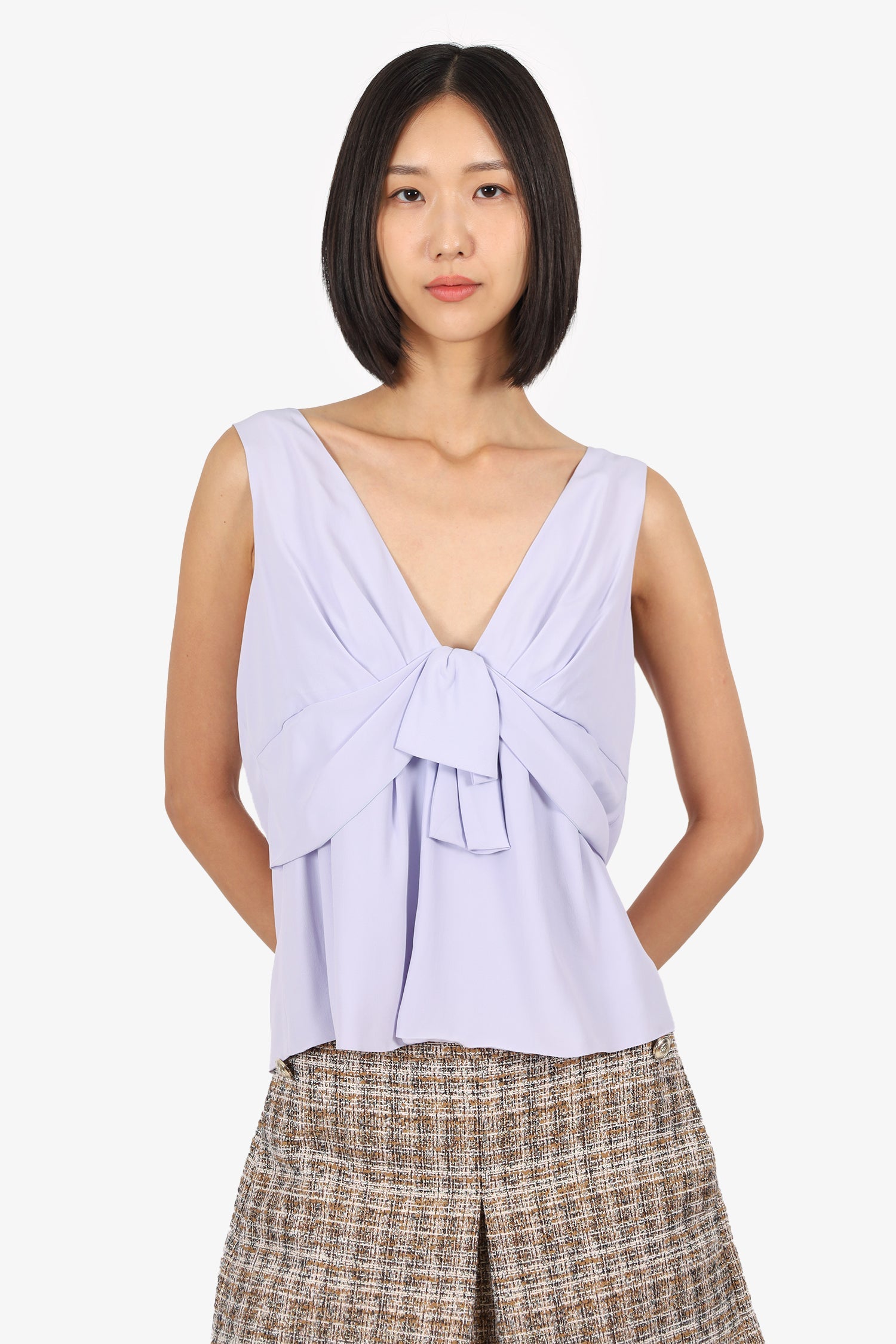 Valentino Purple Sleeveless Bow Top Size 14