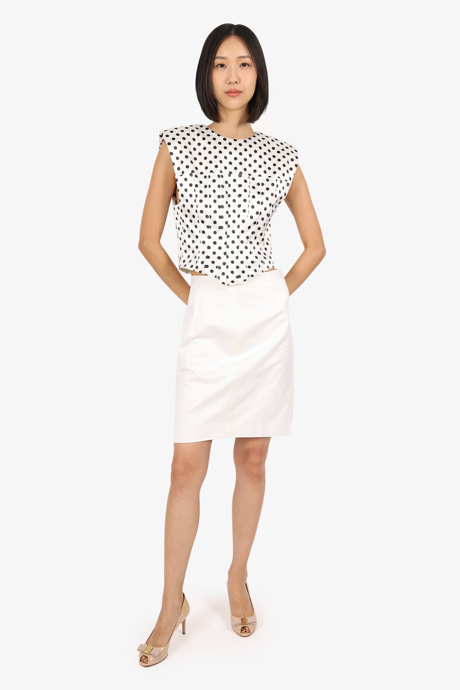 DSquared2 White Cotton Pencil Skirt Size 40