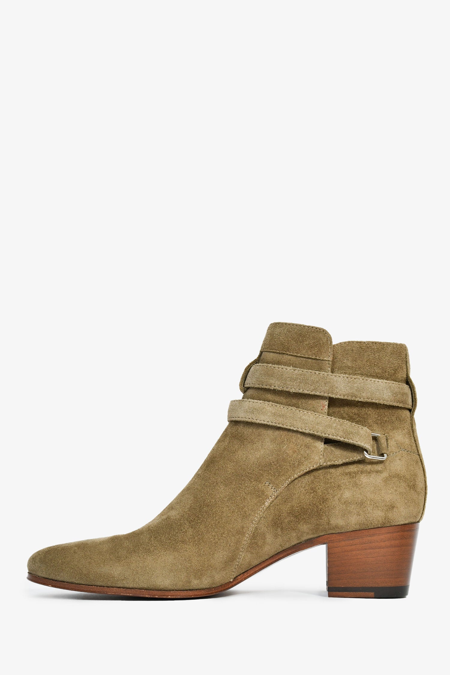 Saint Laurent Taupe Suede Heeled Ankle Booties Size 37