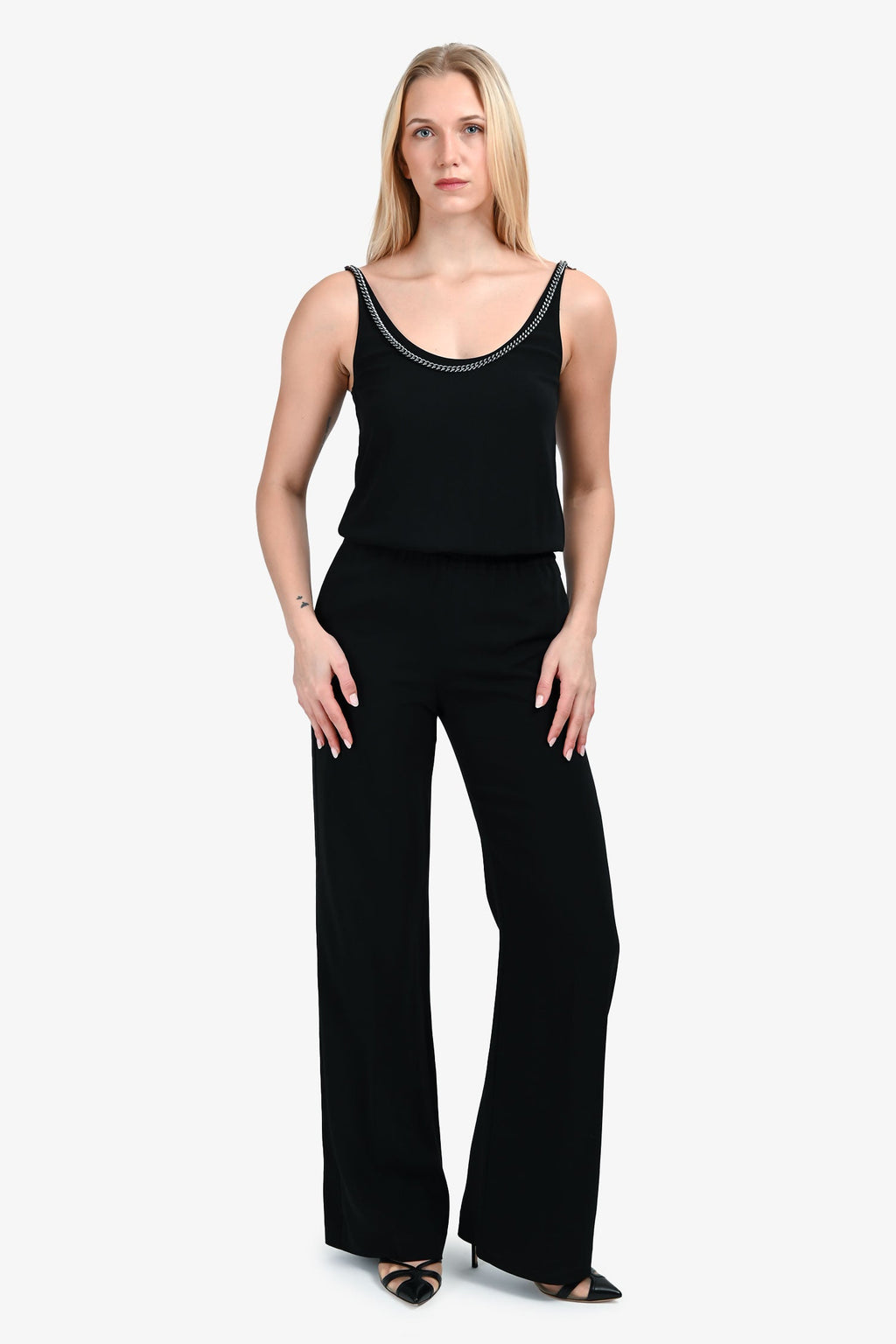 Stella McCartney Black Chain Detail Pant Jumpsuit Size 36