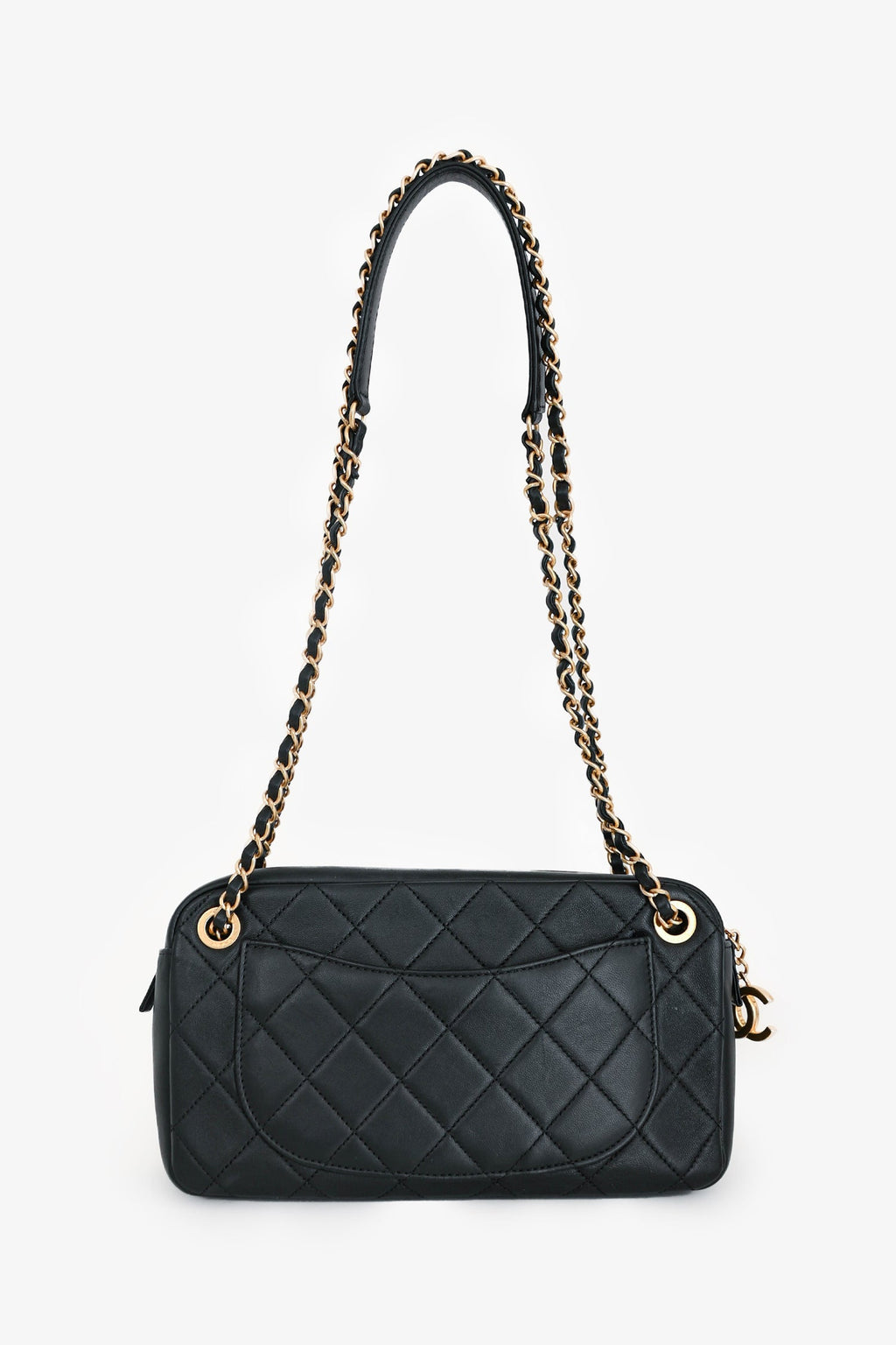 Pre-Loved Chanel™ 2018-19 Black Leather Quilted All About Chain Camera Bag