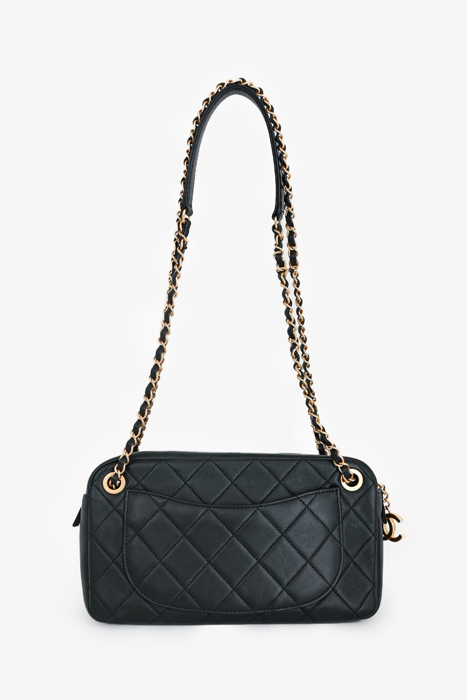 Pre-Loved Chanel™ 2018-19 Black Leather Quilted All About Chain Camera Bag