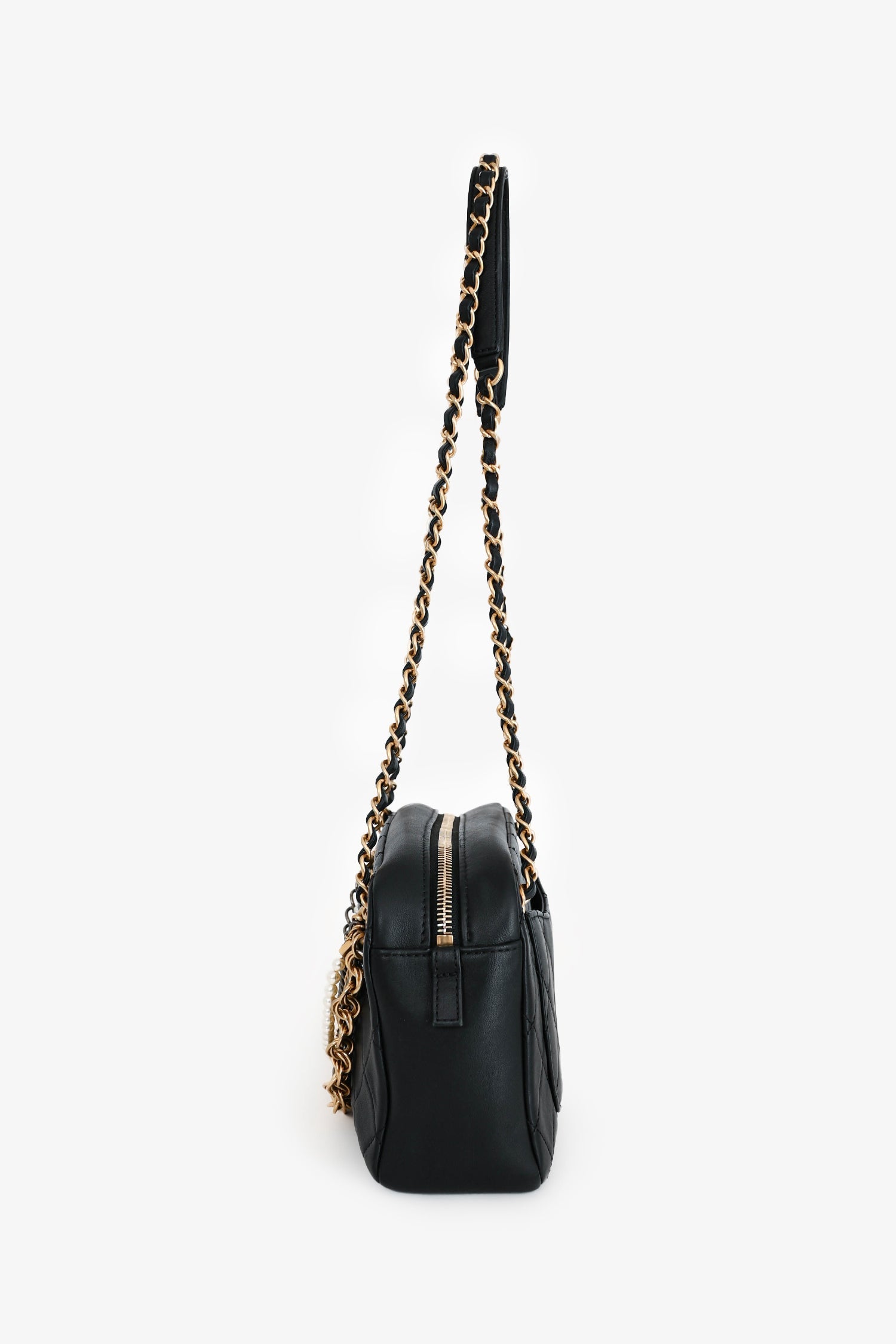 Pre-Loved Chanel™ 2018-19 Black Leather Quilted All About Chain Camera Bag