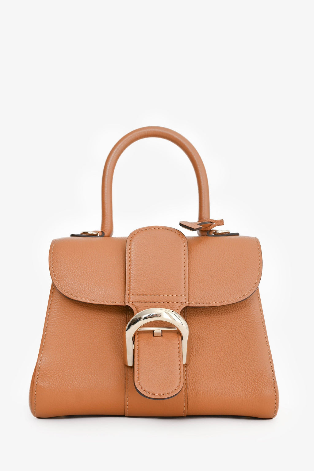 Delvaux Brown Leather Mini Brilliant GHW Top Handle with Strap