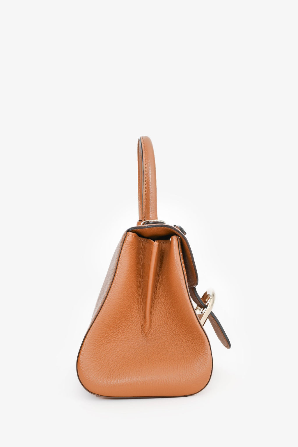 Delvaux Brown Leather Mini Brilliant GHW Top Handle with Strap