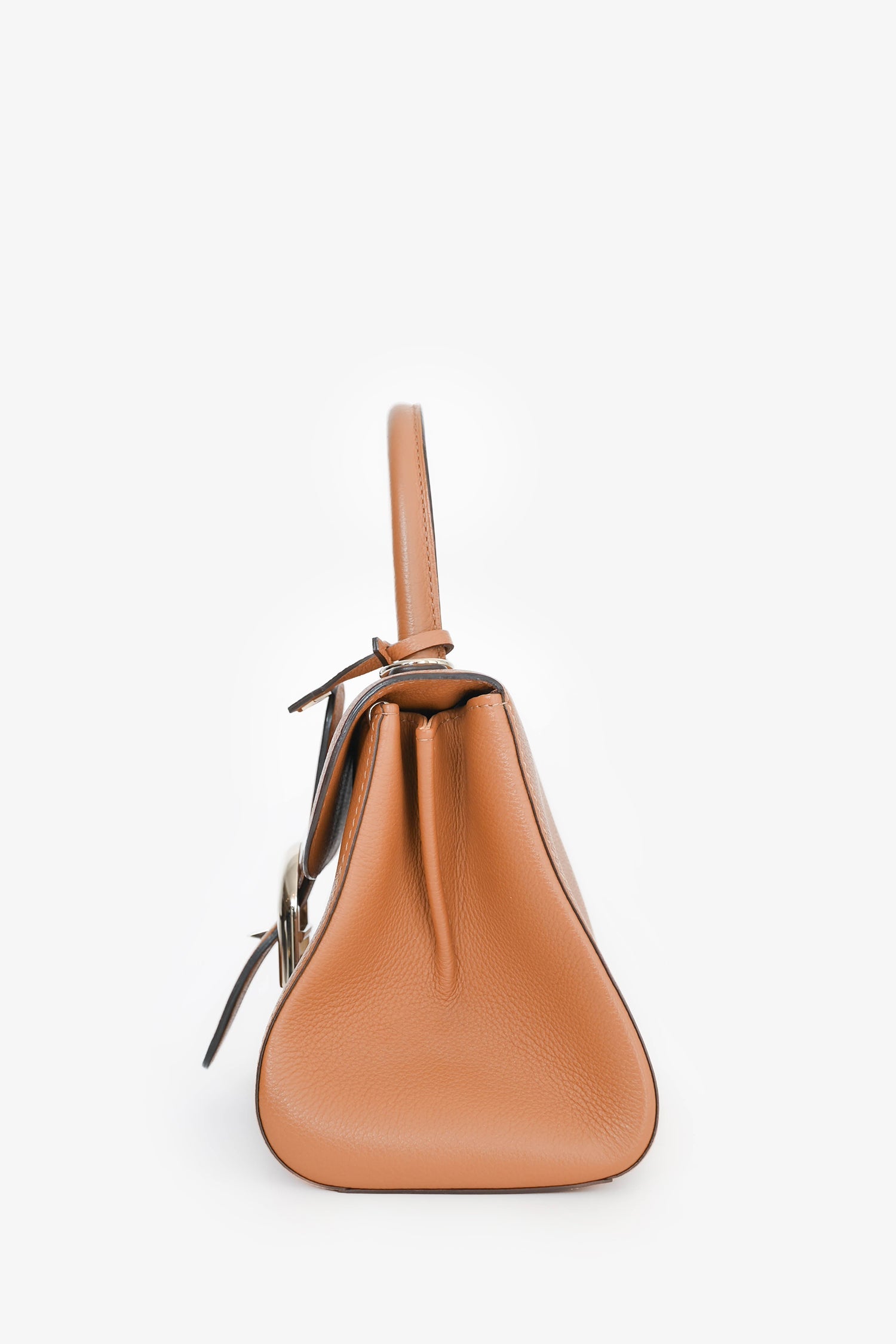 Delvaux Brown Leather Mini Brilliant GHW Top Handle with Strap