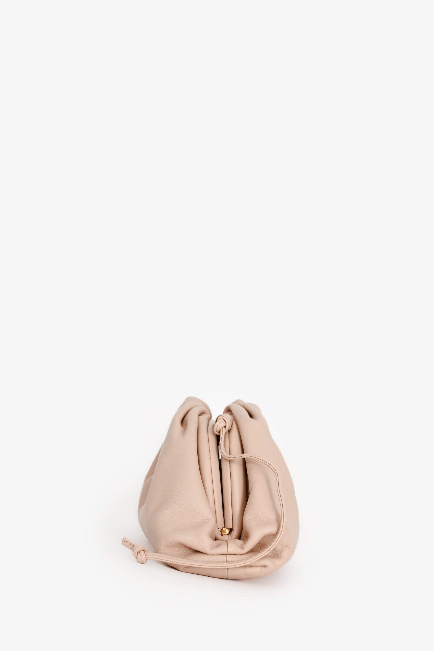 Bottega Veneta Beige Leather Mini Pouch Crossbody
