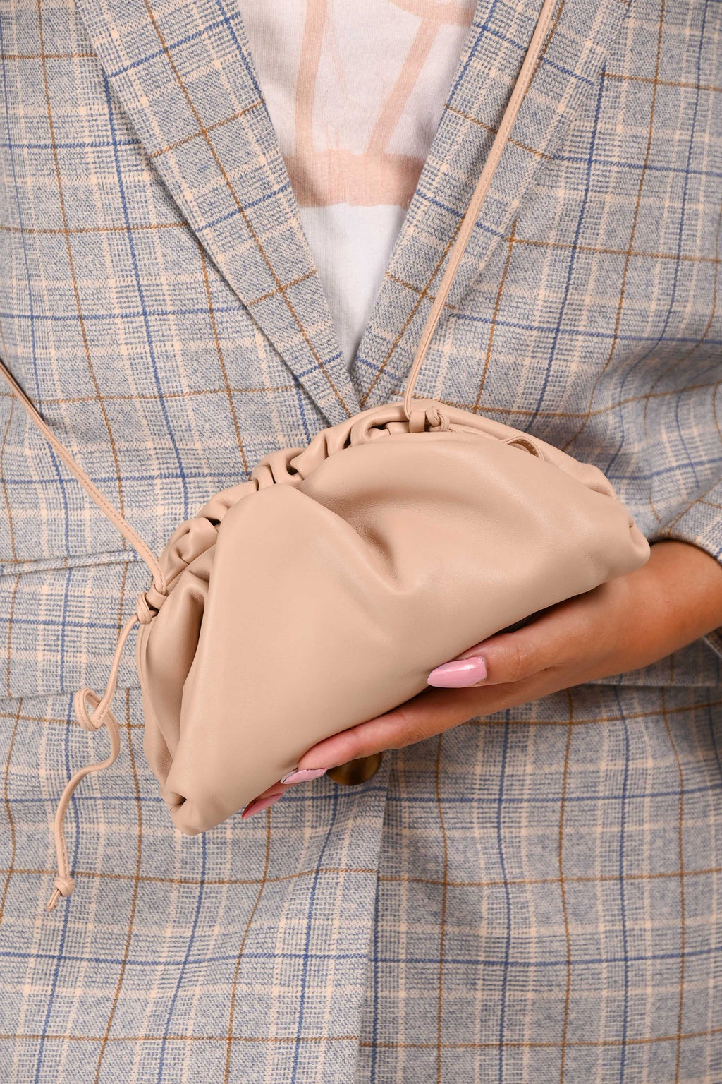 Bottega Veneta Beige Leather Mini Pouch Crossbody