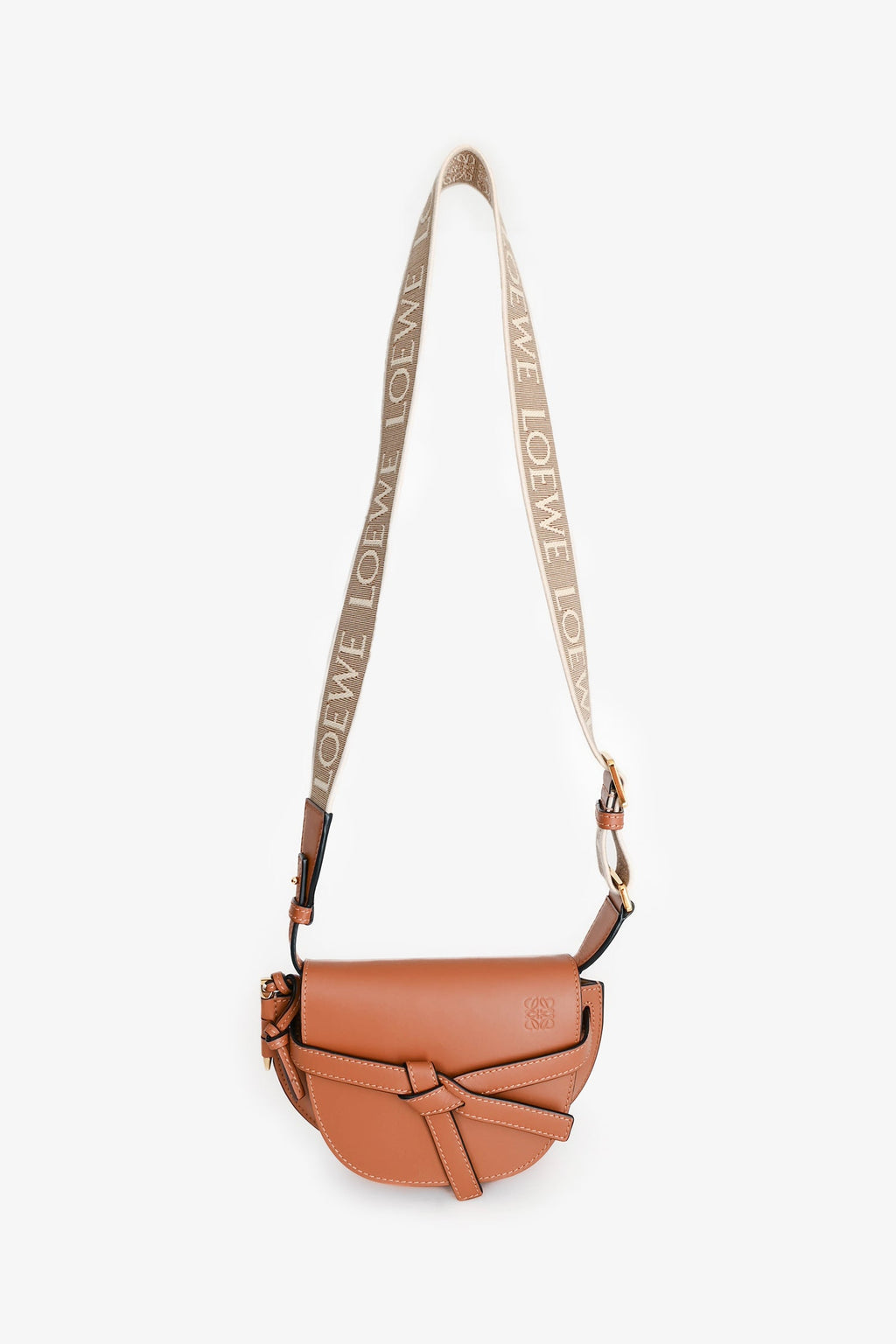 Loewe Brown Leather Mini Gate Crossbody