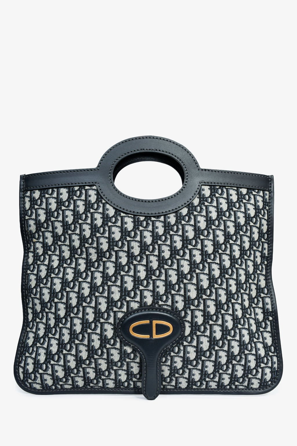 Christian Dior Navy Oblique Jacquard Clutch