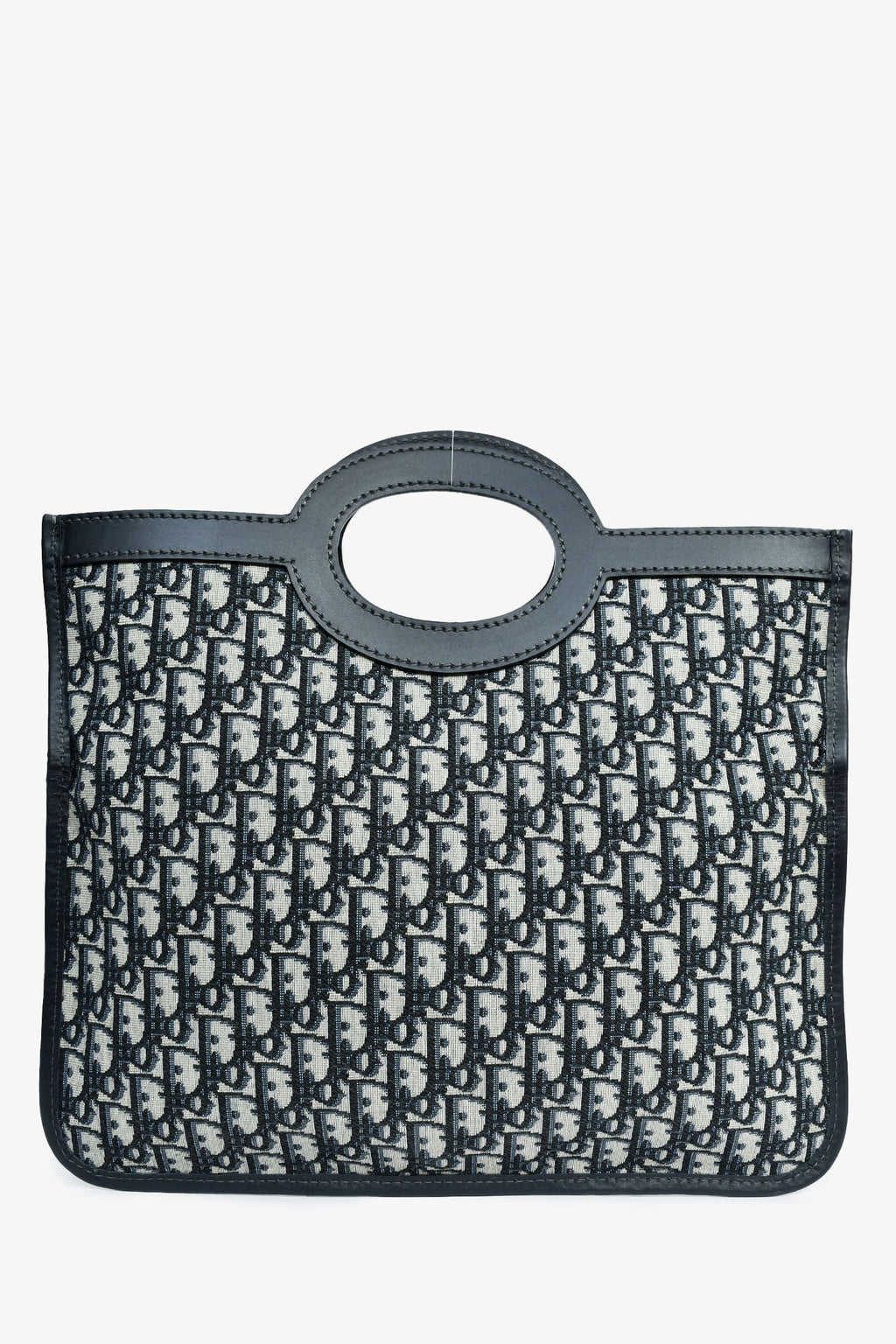 Christian Dior Navy Oblique Jacquard Clutch