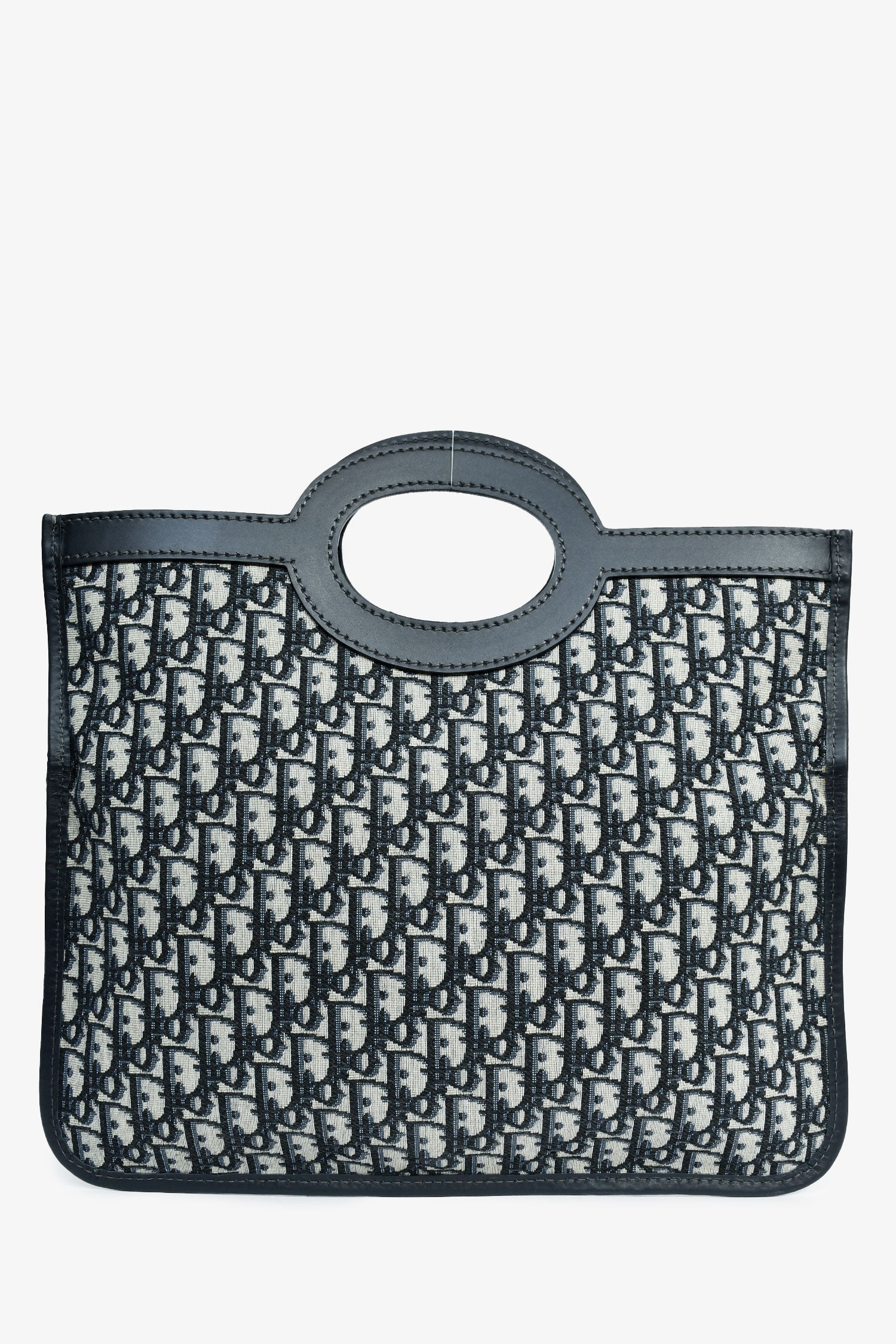 Christian Dior Navy Oblique Jacquard Clutch
