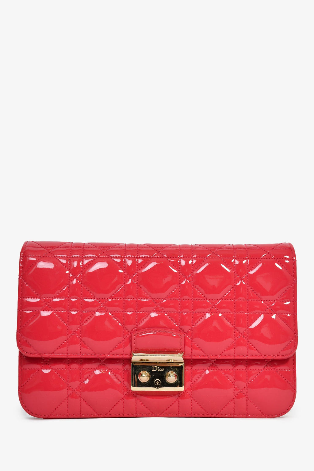 Christian Dior Pink Patent 'Miss Dior' Wallet On Chain