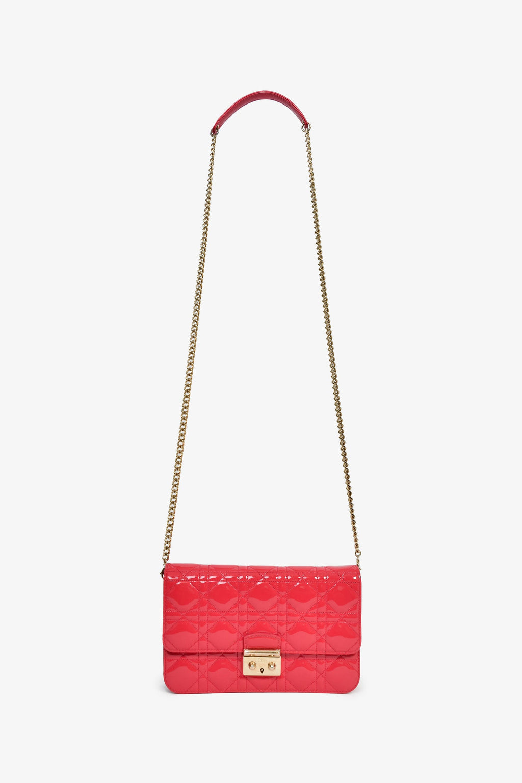 Christian Dior Pink Patent 'Miss Dior' Wallet On Chain