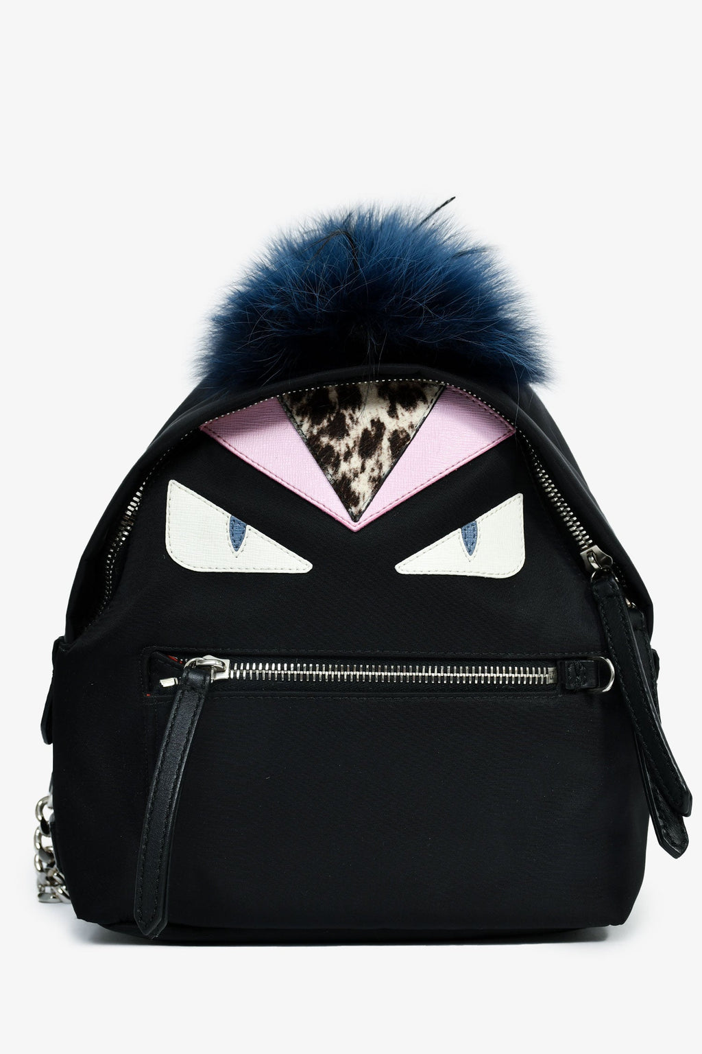 Fendi Black Nylon Mini Monster Backpack