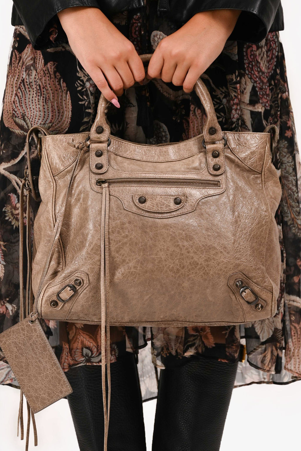 Balenciaga Taupe Leather City Bag