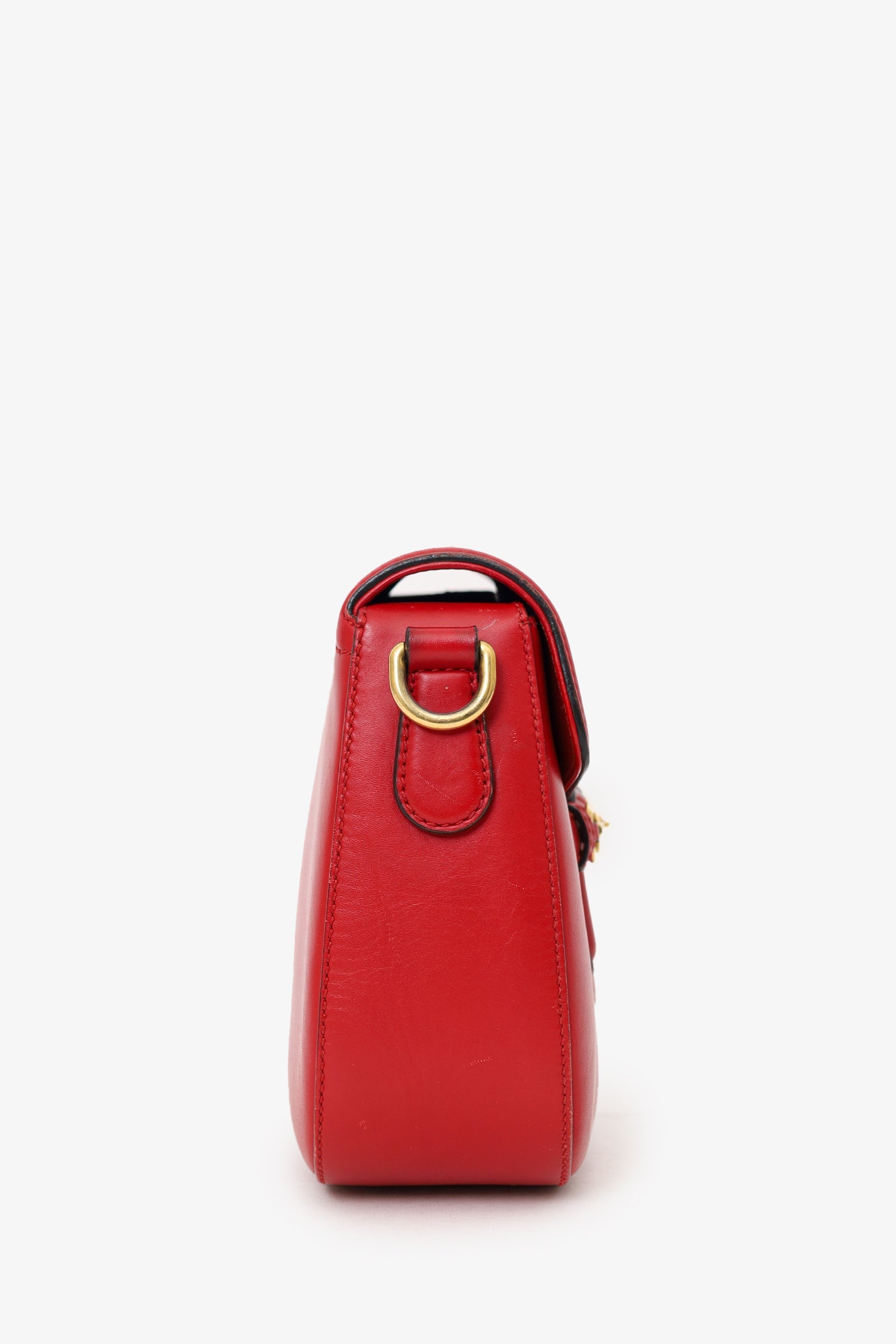 Gucci Red 'Lady Web' Horsebit Medium Shoulder Bag