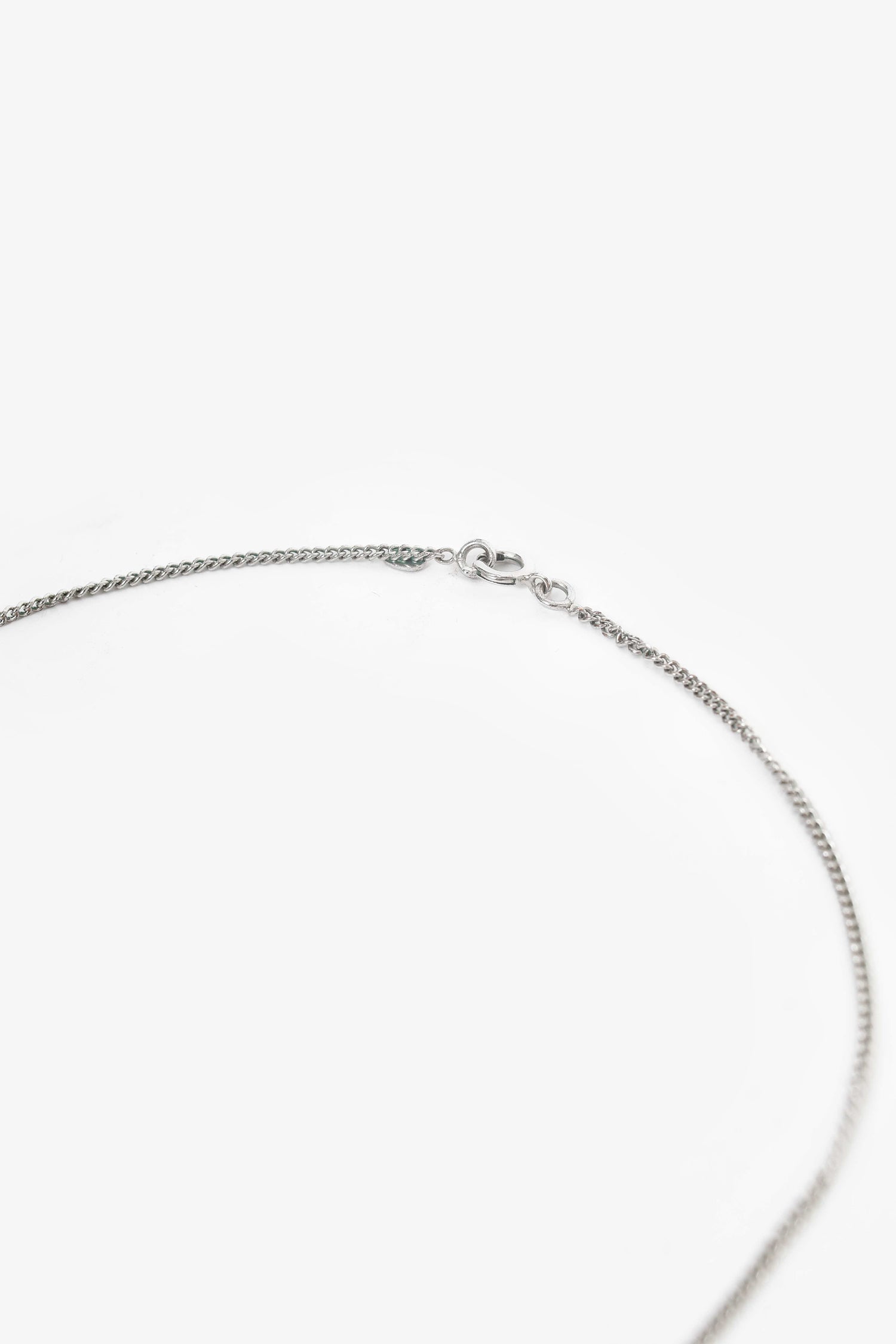 Pre-Loved Chanel™ Silver Toned Cream CC Pendant Necklace