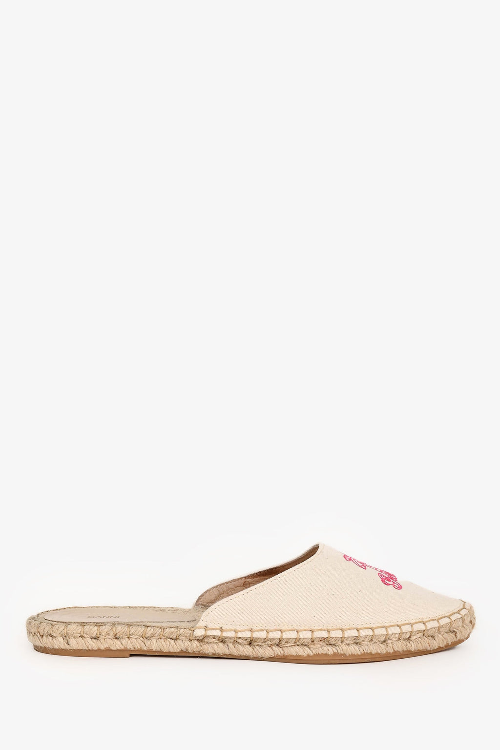 Ganni Cream Canvas Espadrille Mules Size 41