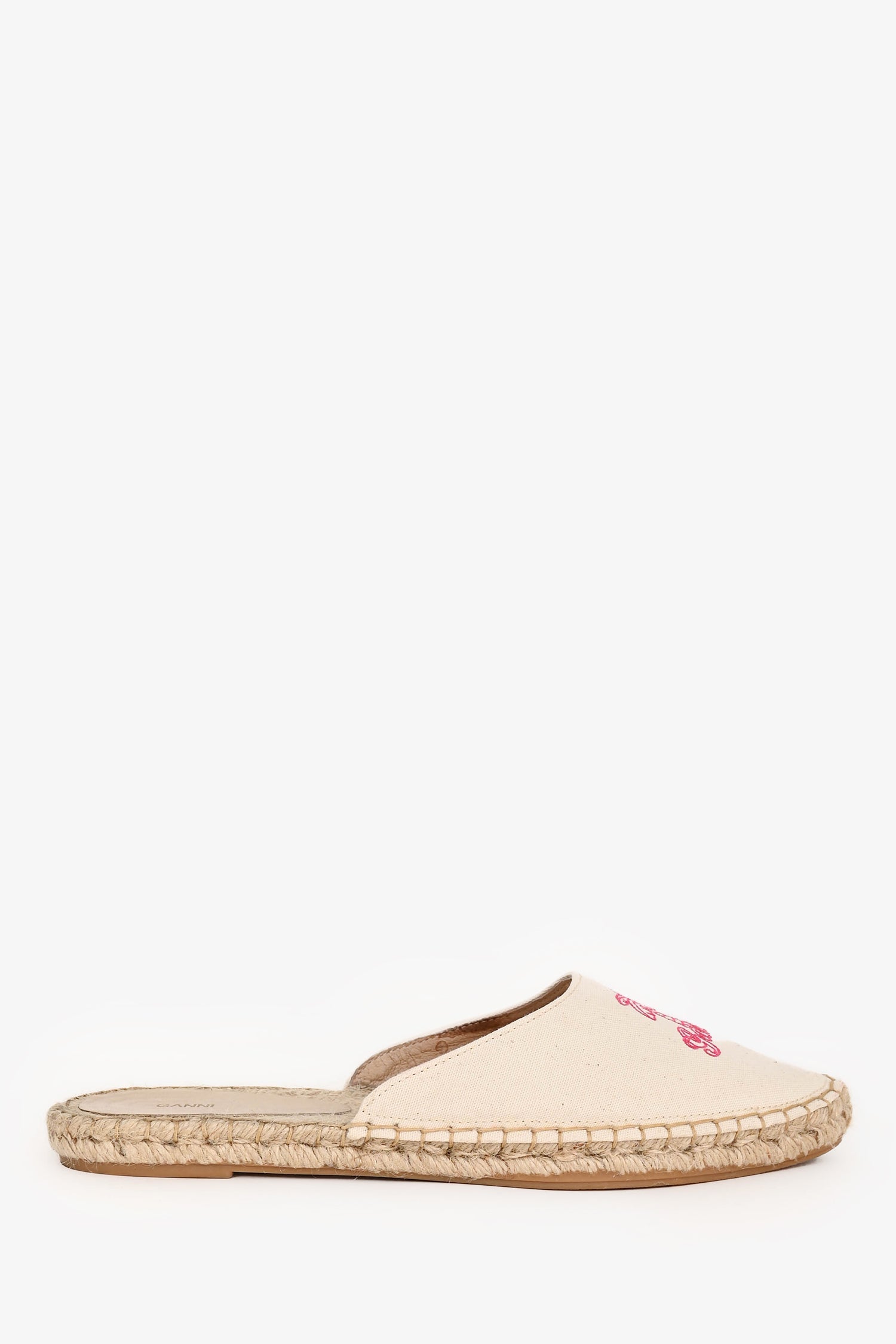 Ganni Cream Canvas Espadrille Mules Size 41