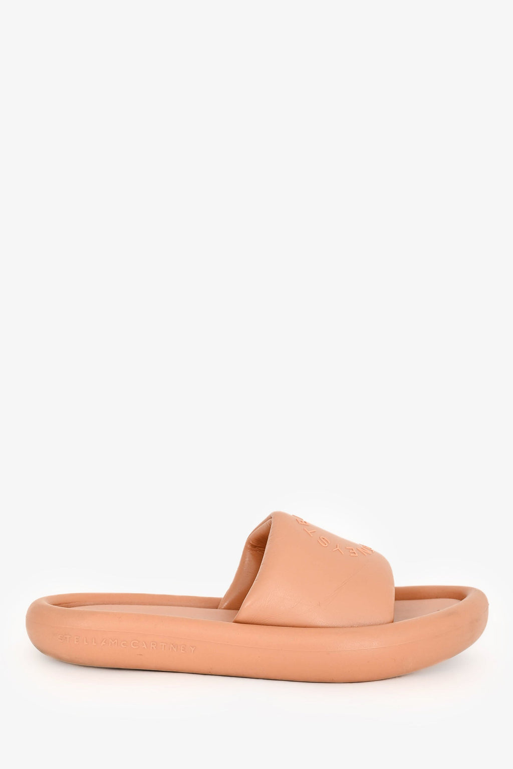 Stella McCartney Blush Logo Veg Leather Slides Size 41