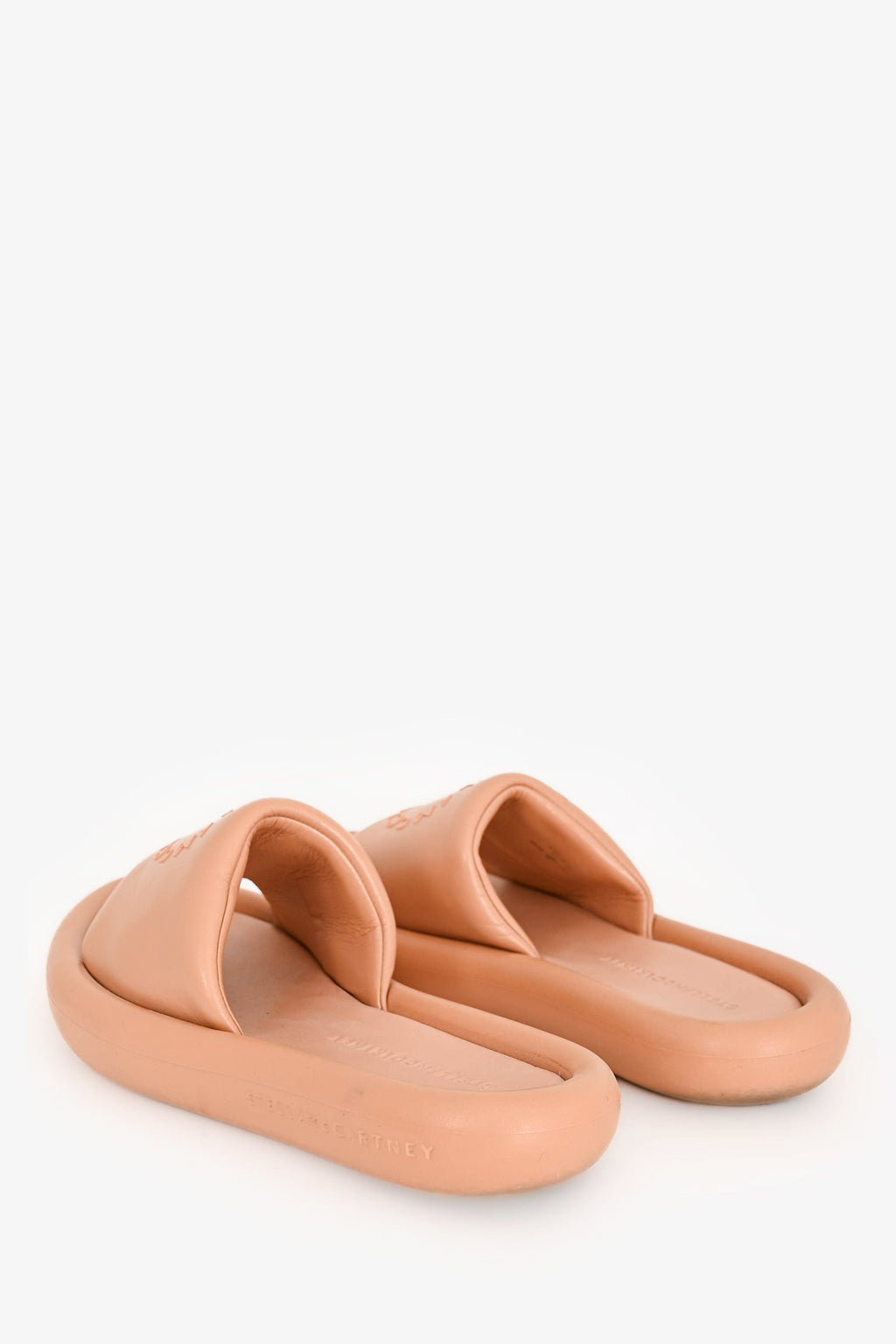 Stella McCartney Blush Logo Veg Leather Slides Size 41