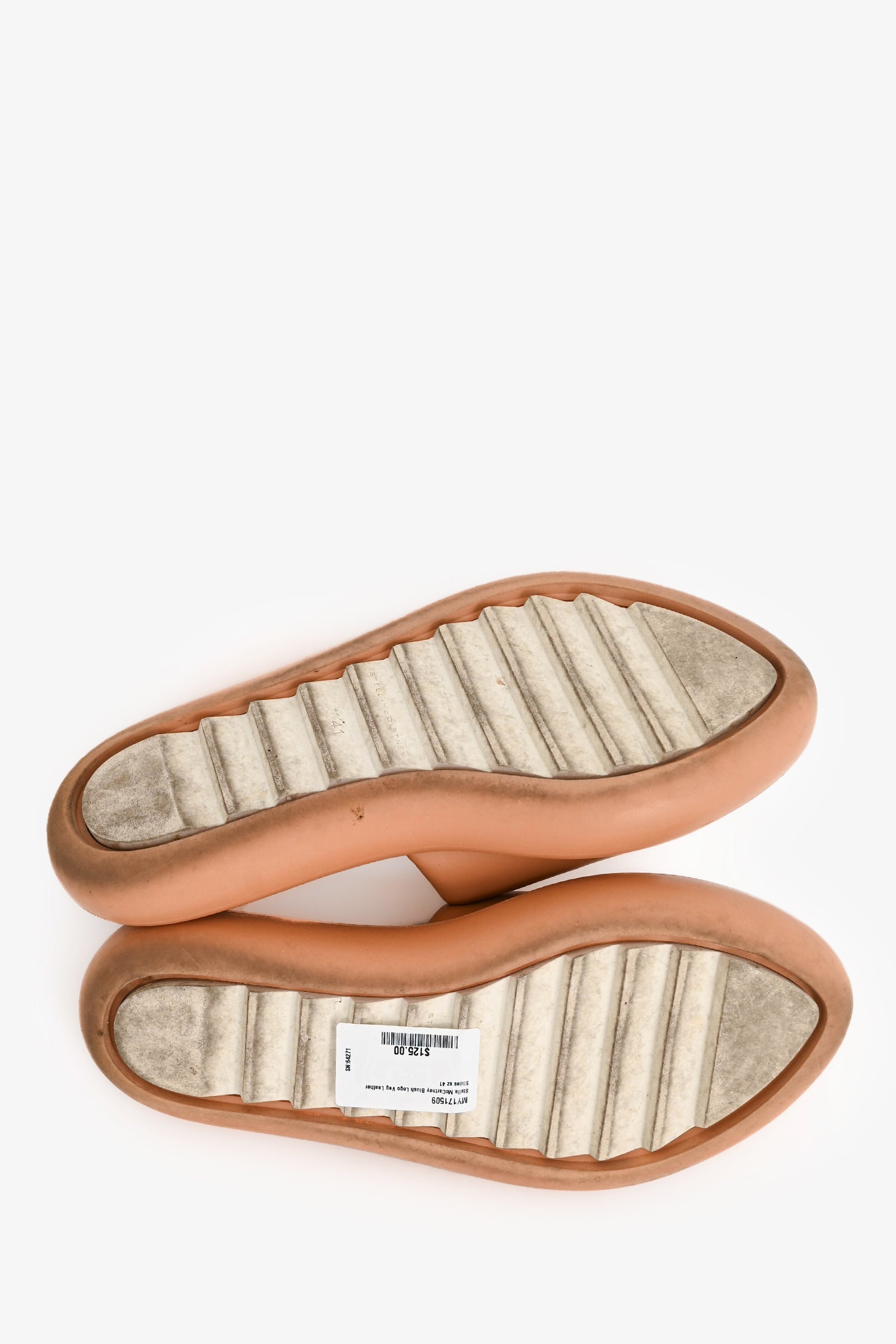 Stella McCartney Blush Logo Veg Leather Slides Size 41