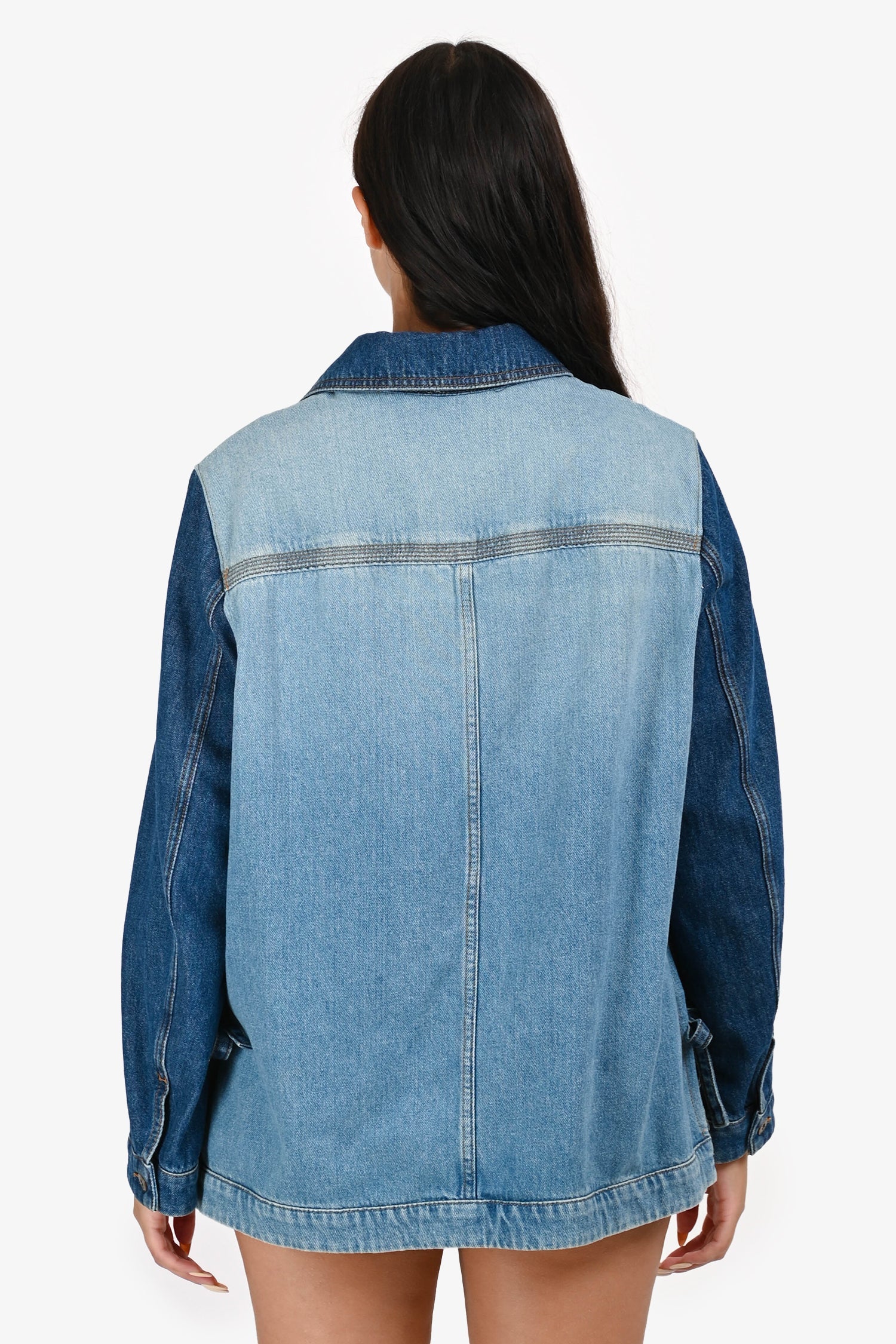 Loewe Blue Denim Logo Patched Jacket Size 36