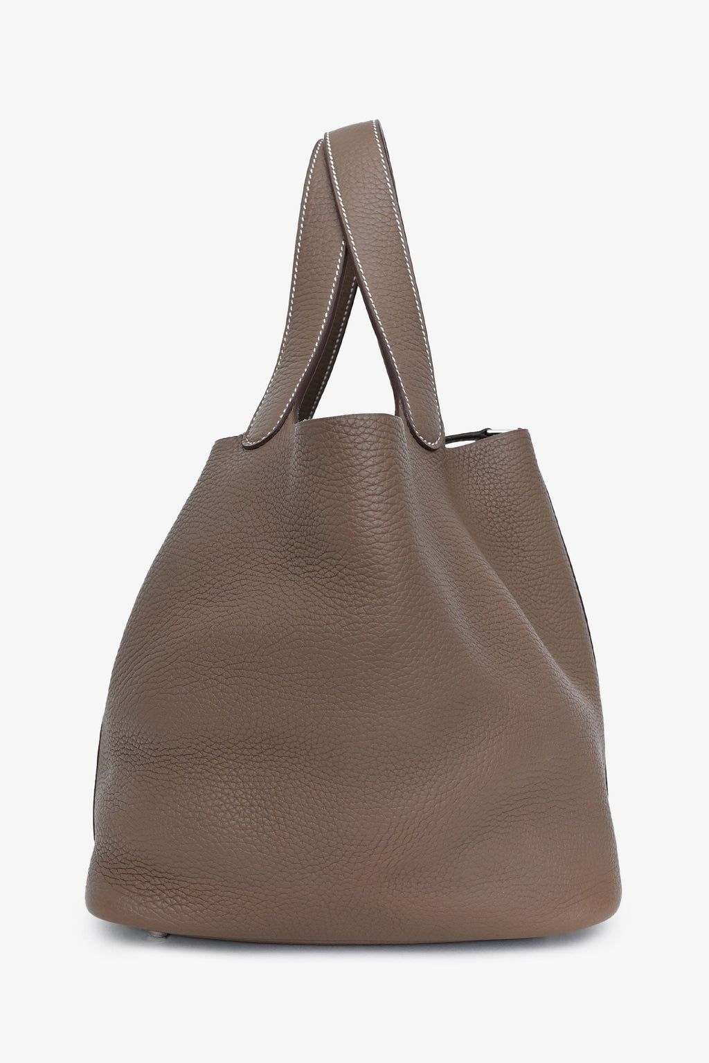 Hermès 2017 Etoupe Clemence Leather Picotin Lock 22 Silver Hardware